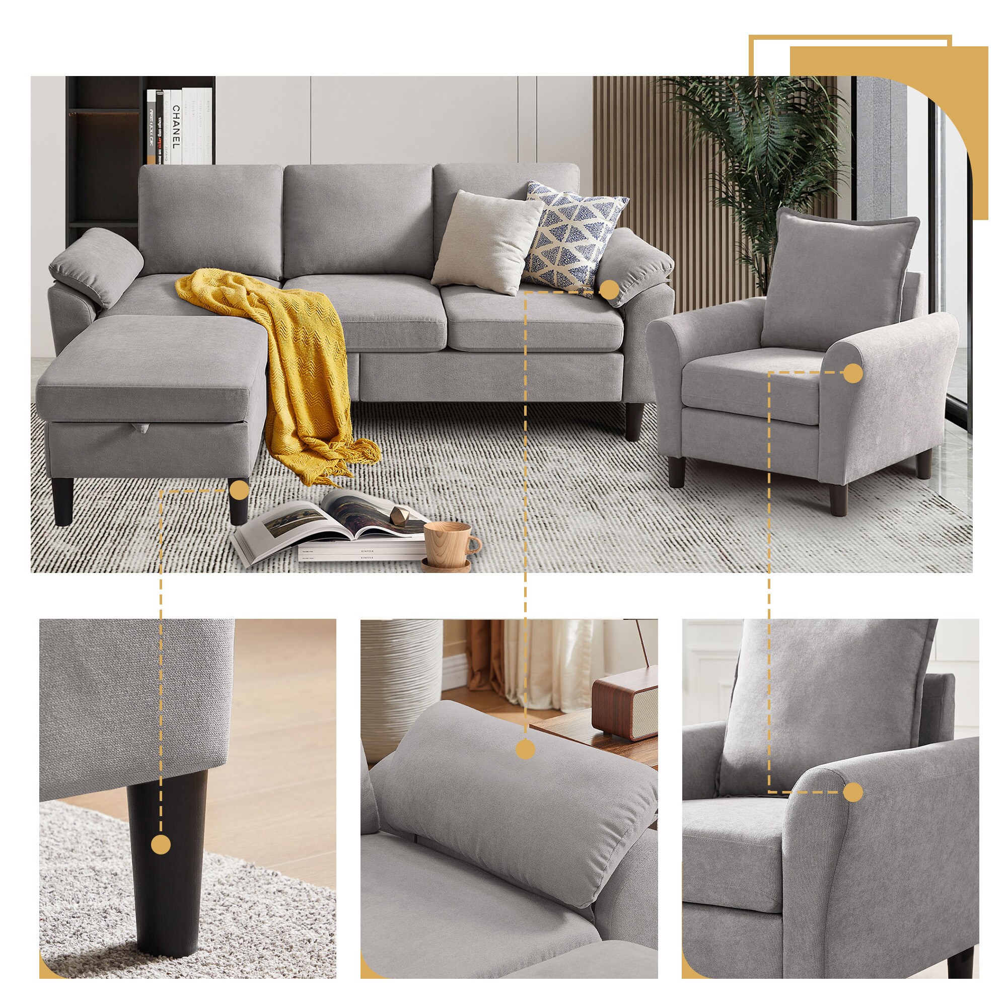 Jarenie YMX2602LG Living-Room-Sets - View #4