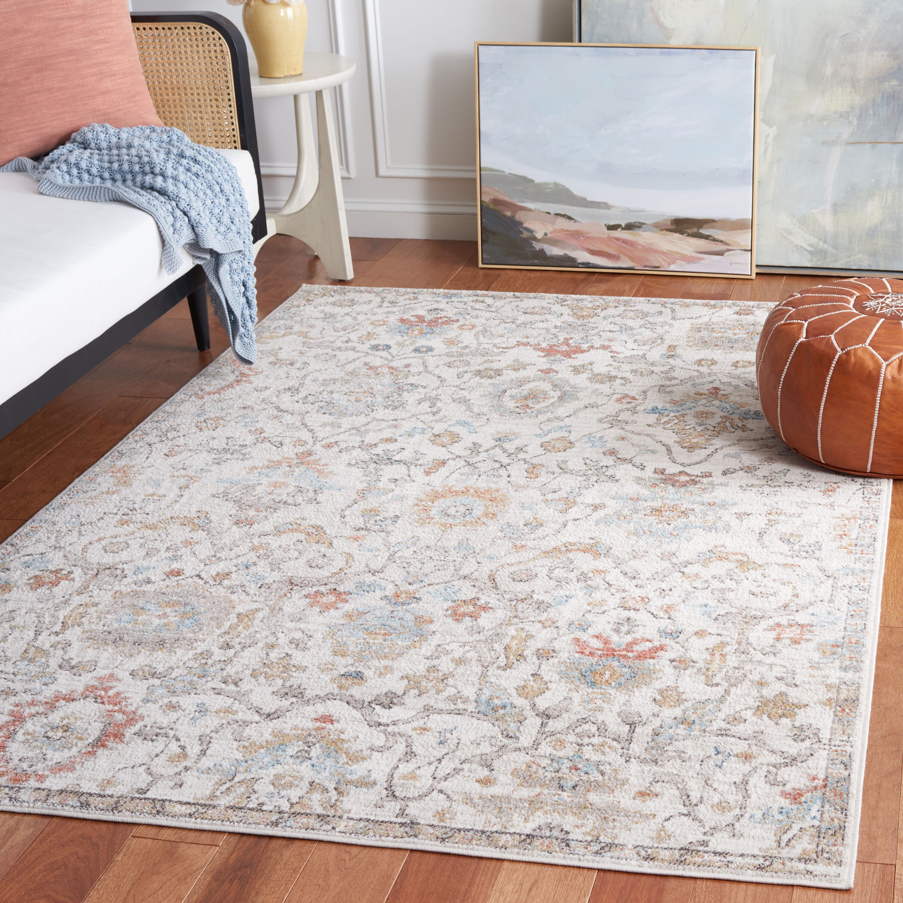 Cornelia 200 5 x 8 (ft) Loomed Polypropylene Ivory/Multi Rectangular Indoor Mid-Century Modern Professionally Clean Only Area rug