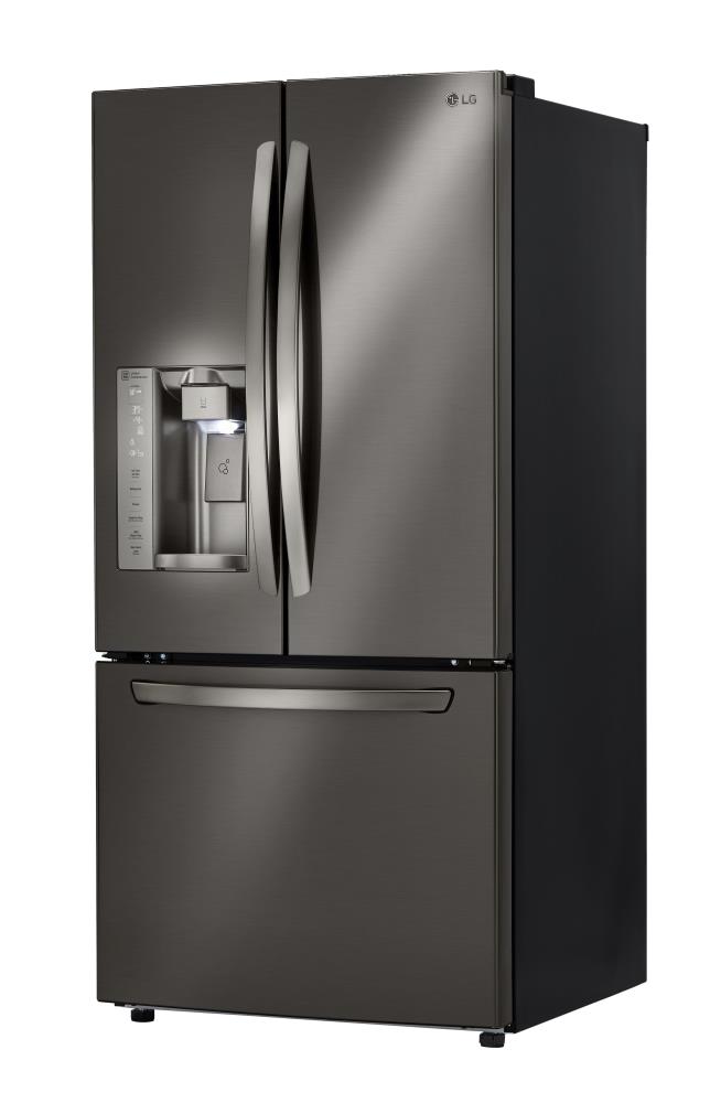 LG 24.2-cu ft French Door Refrigerator with Ice Maker (Black Stainless ...