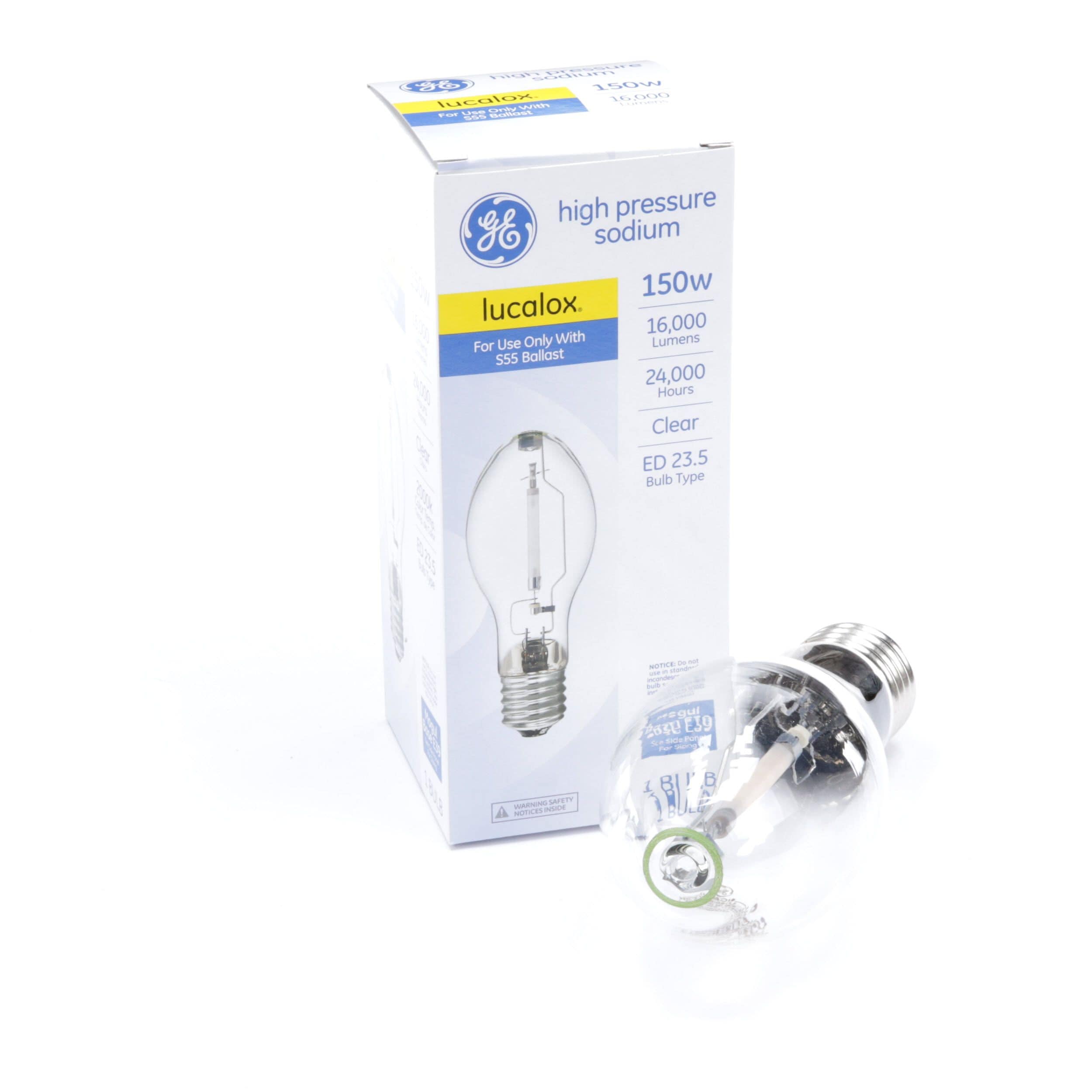 GE High Pressure Sodium 150 Watt Lucalox Lamp Bulb PC:30973 LU150/55/LTP S55 E39 