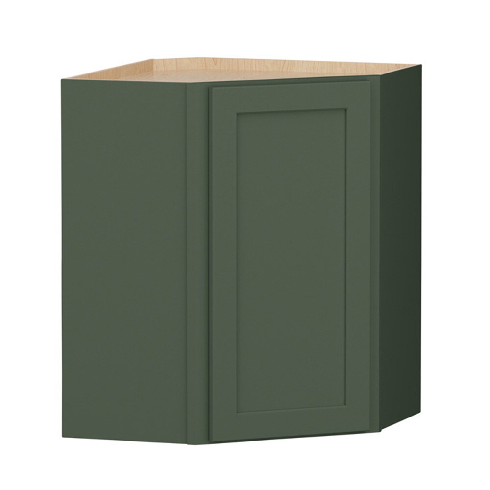 Shenandoah Breckenridge FOL 24-in W x 30-in H x 12-in D Sage Painted Diagonal Corner Wall Fully Assembled Cabinet Recessed Panel Shaker