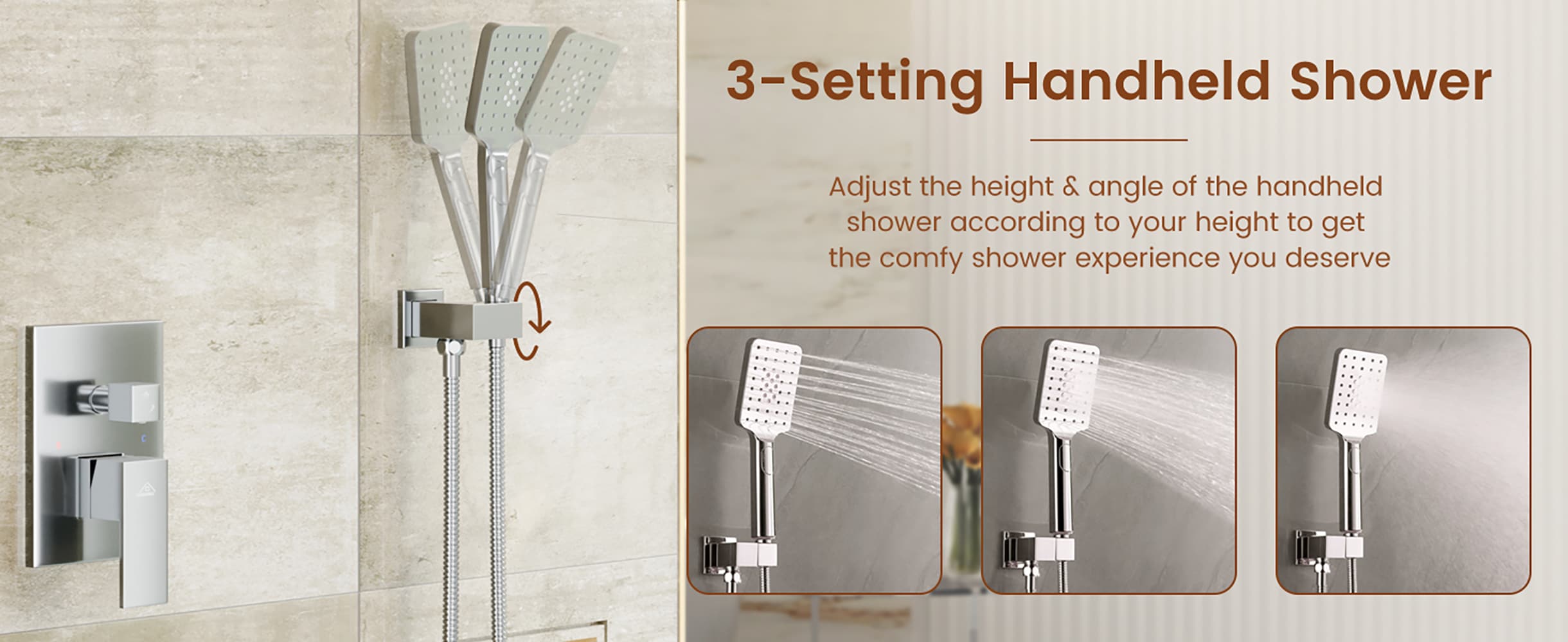 CASAINC WF-W98102CP-12 Showerhead-Bar-Panels - View #14