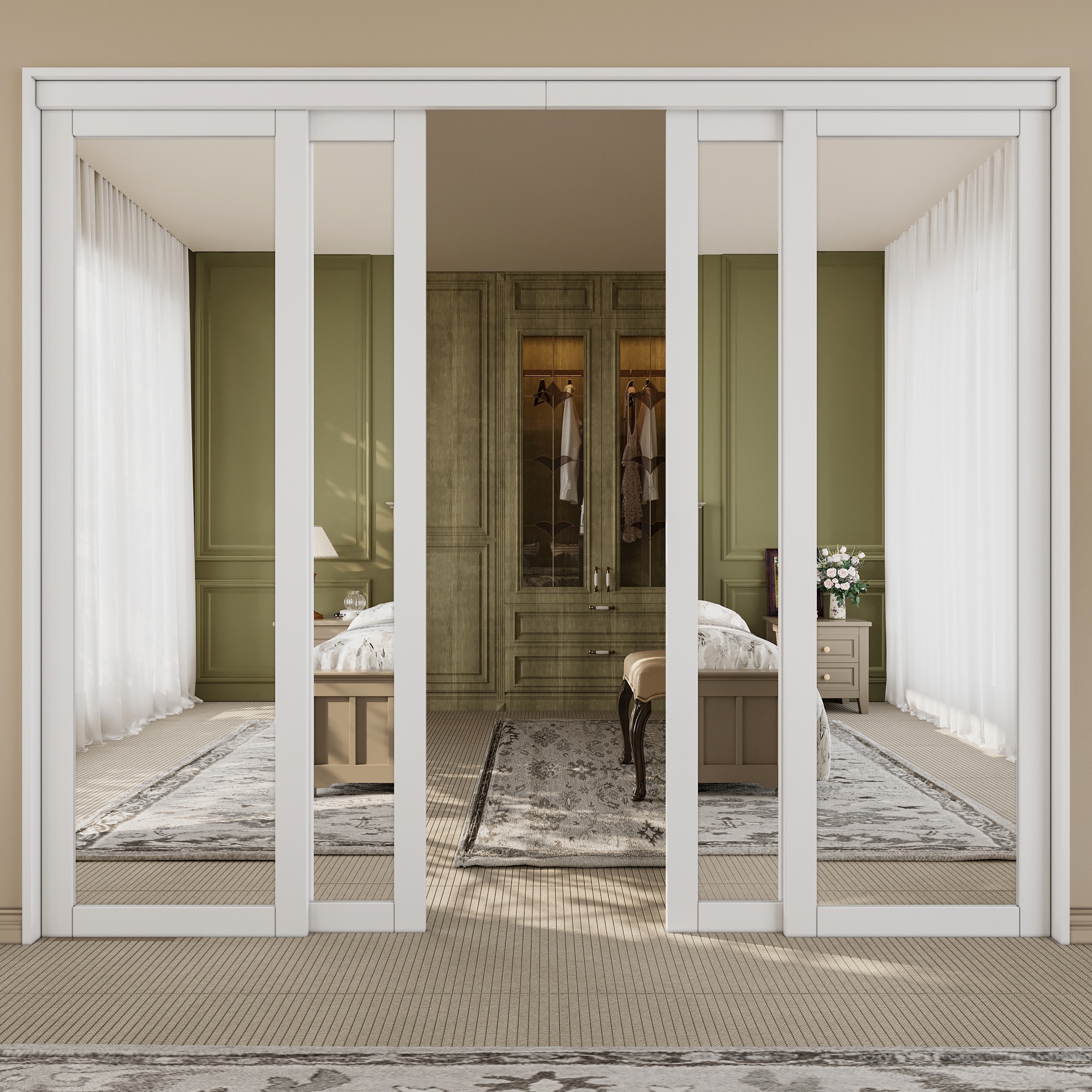 JUJUBON IN-CD-SLDQ-SD-1L-96 Bifold-Sliding-Closet-Doors - View #7