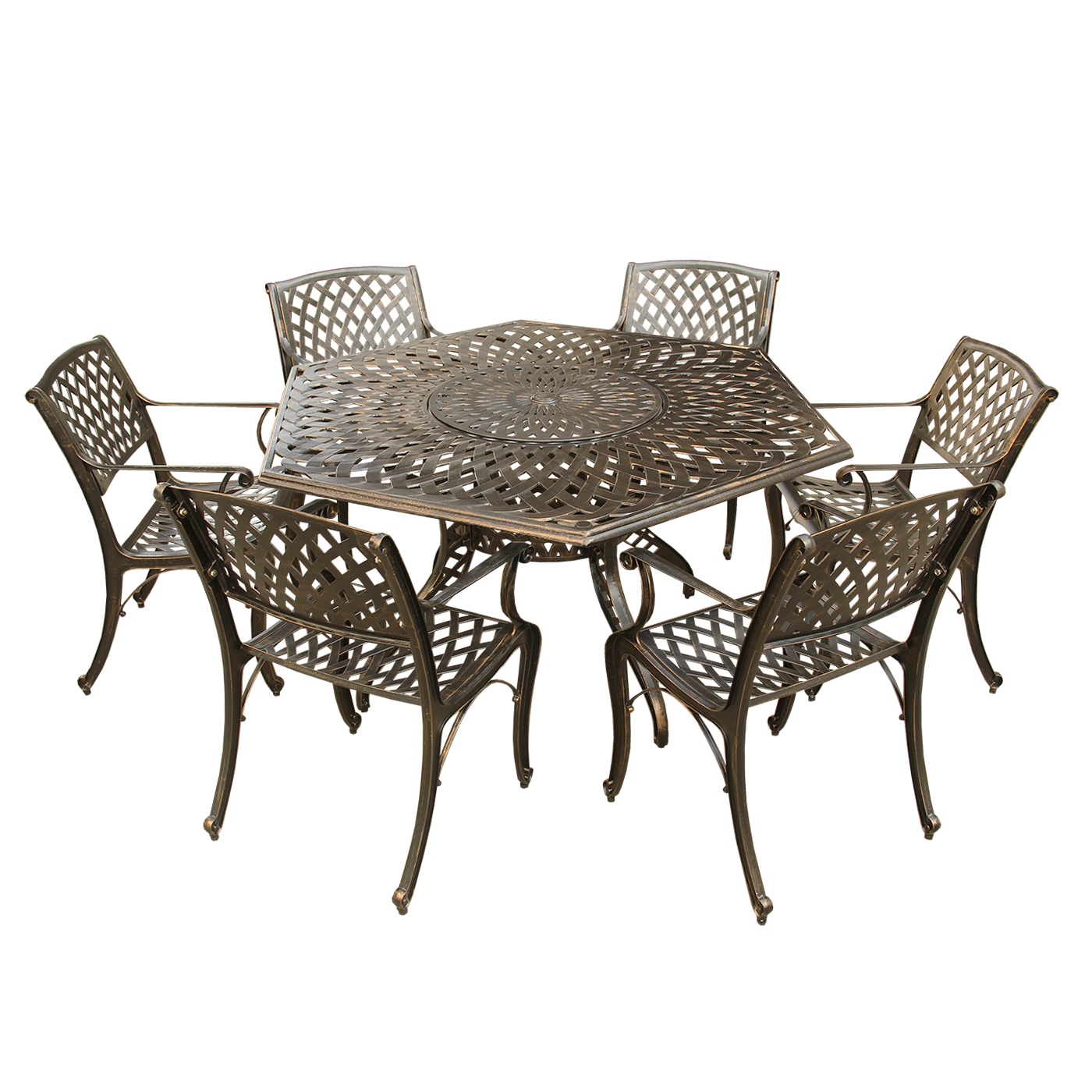 7 piece hexagon patio set