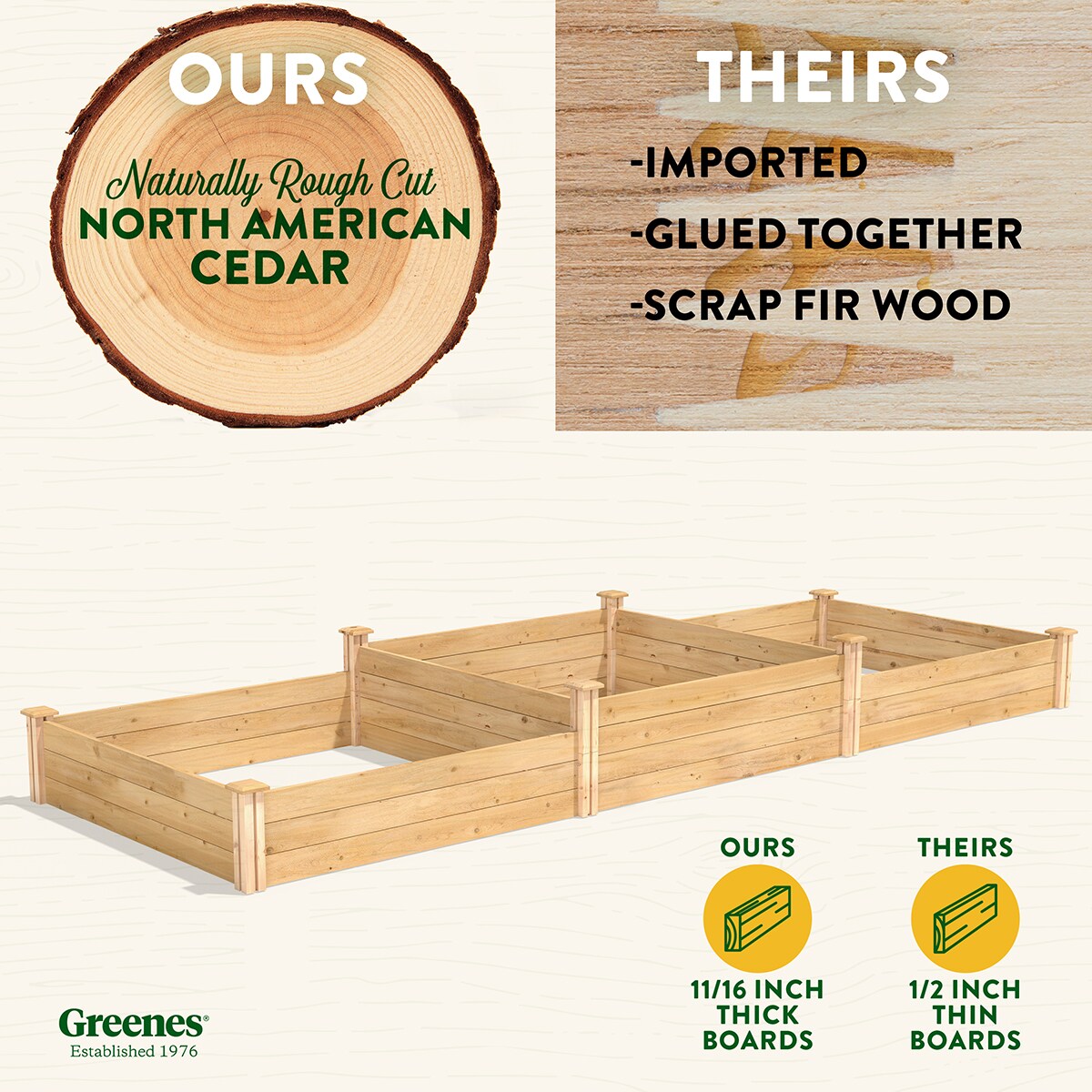 Cedar Wood Tall Tiers Raised Garden Bed