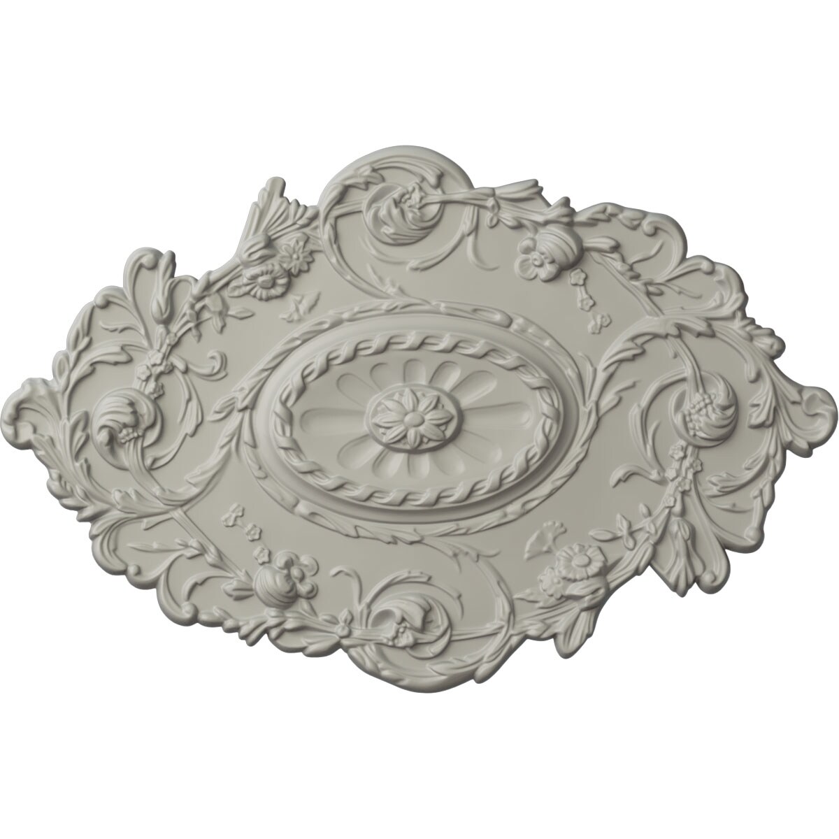Ekena Millwork CM30SGPCF Strasbourg 20-in W x 30.5-in L Painted Pot Of Cream Polyurethane Whole Ceiling Medallion