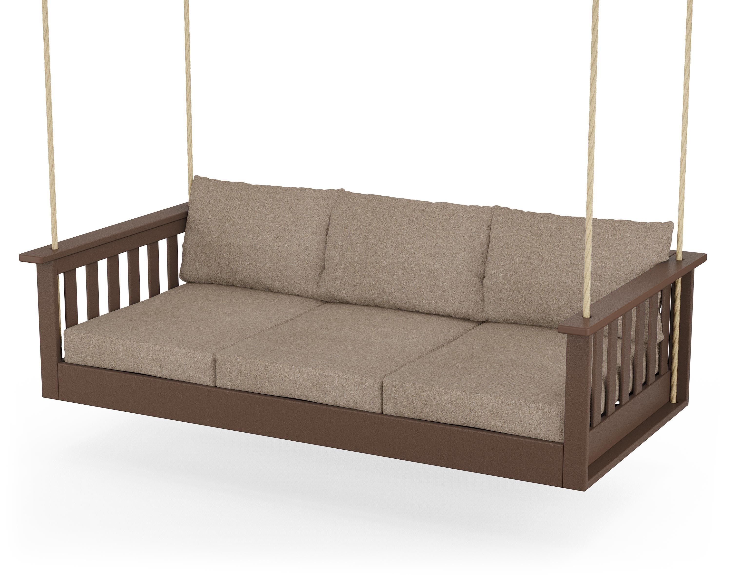 POLYWOOD GNSB3775MA-146010 Vineyard 2 -person Mahogany / Spiced Burlap HDPE Outdoor Swing
