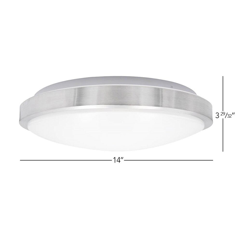 Maxxima Ceiling Mount 1-Light 14-in Satin Nickel Flush Mount Light ...