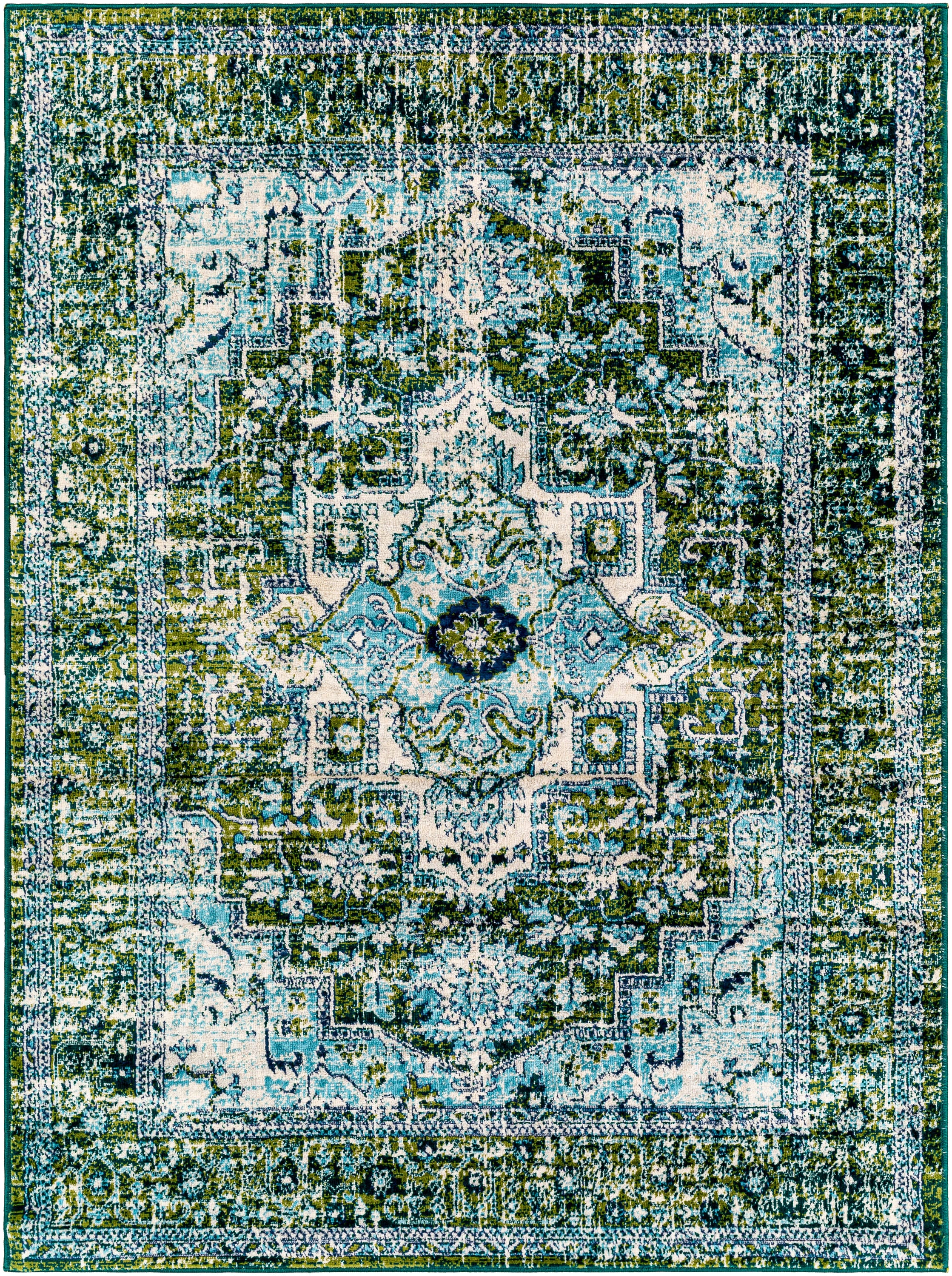 Artistic Weavers FSA2361-71010 Floransa 8 X 10 Green/Teal Indoor Medallion Oriental Area Rug