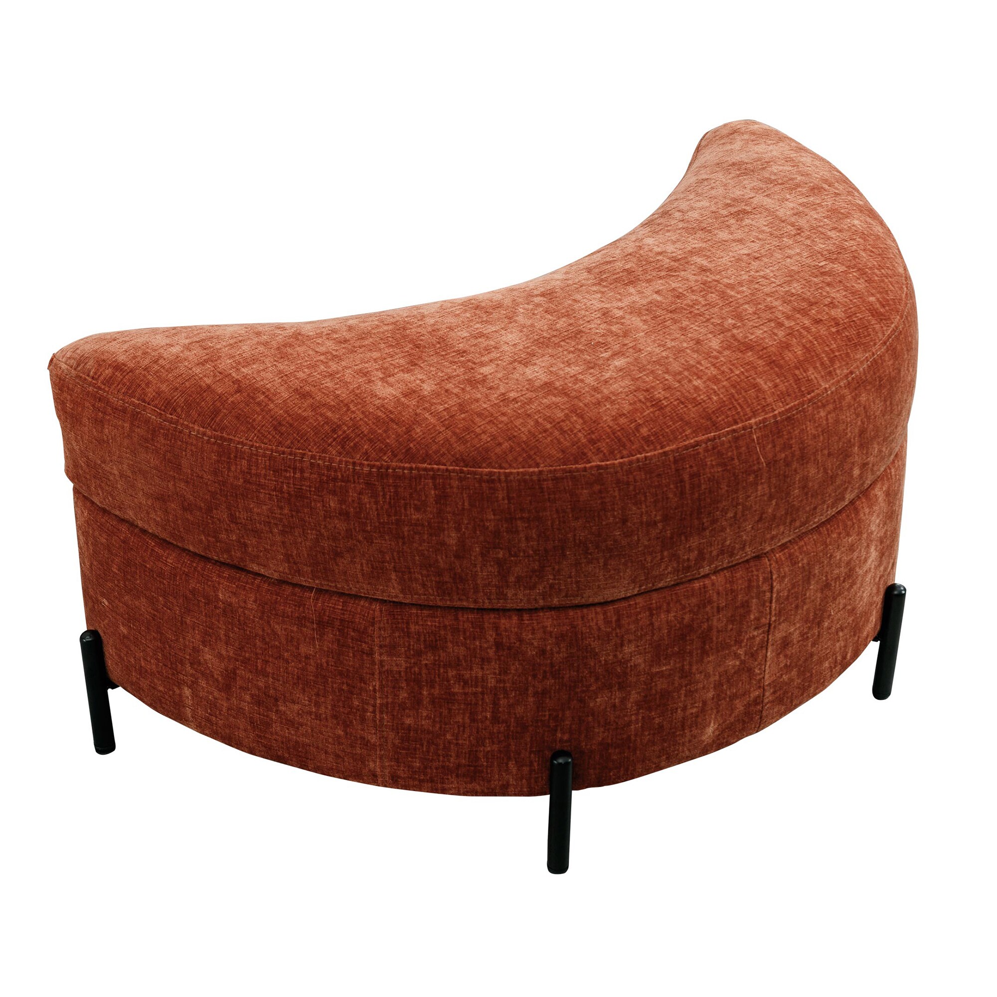 Hrinhom HC-W4001-TERRACOTTA Modern TERRACOTTA Crescent Storage Ottoman