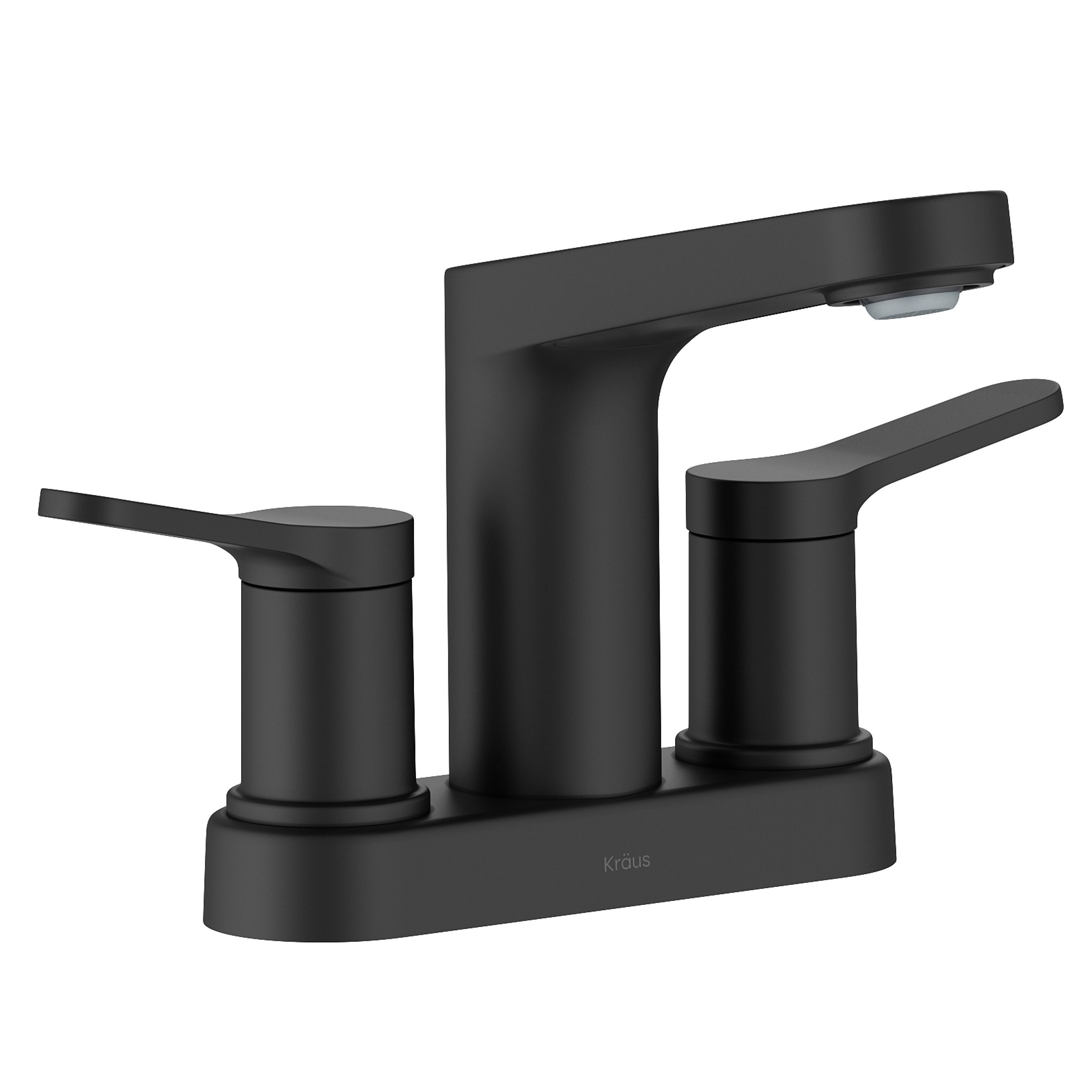 Indy Matte Black Dual Handle Bathroom Faucet with Pop-Up Drain
