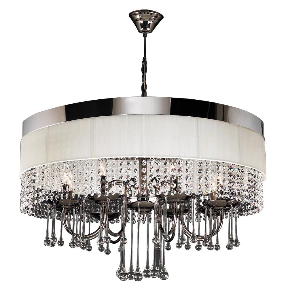 PLC Lighting 34120 BC 1-Light Black Chrome Transitional Dry Rated Chandelier