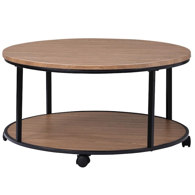 Casainc Mdf Pine Wood Coffee Table In, Small Round Coffee Table On Wheels