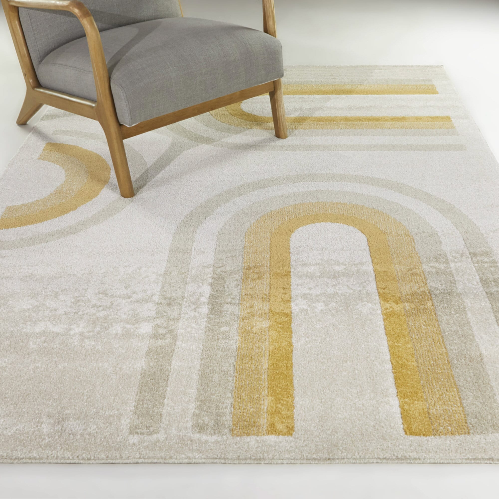 Balta 3111161 5 x 6 (ft) Polypropylene Yellow Rectangular Indoor Stripe Global Area rug