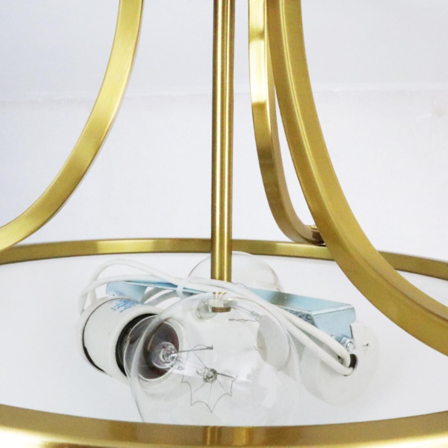 Modern Gold Frosted Glass Bowl Ceiling Light Fixture
