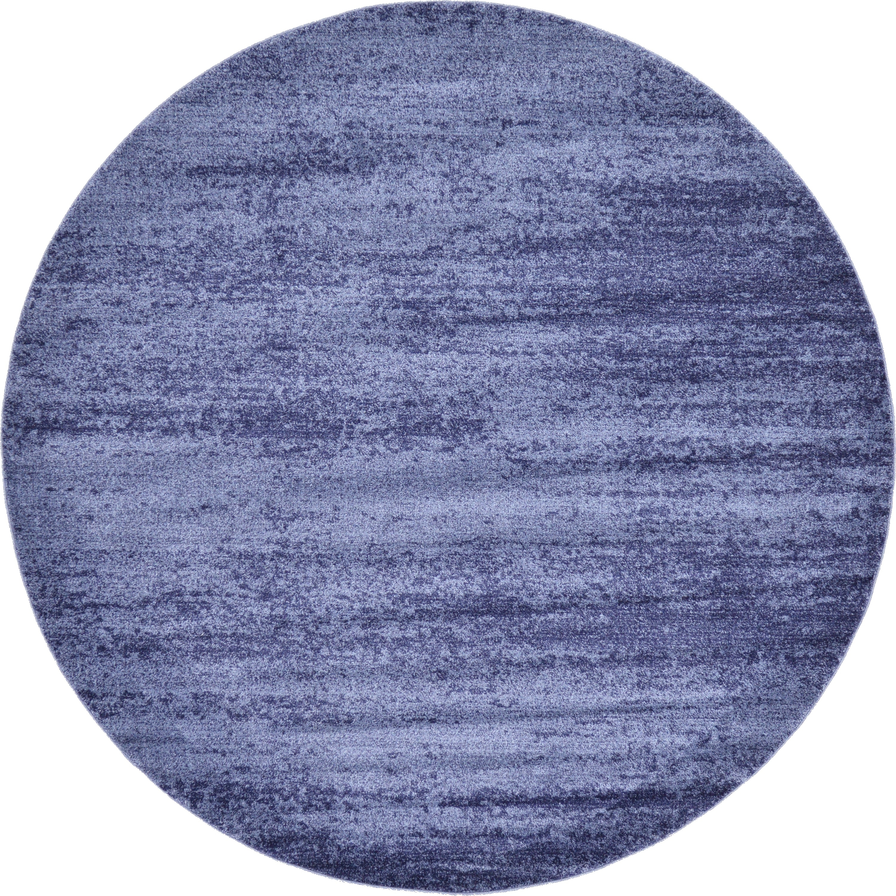 Unique Loom 3132873 Lucille Del Mar 8 x 8 (ft) Loomed Polypropylene Navy Blue/Blue Round Indoor Distressed/Overdyed Area rug
