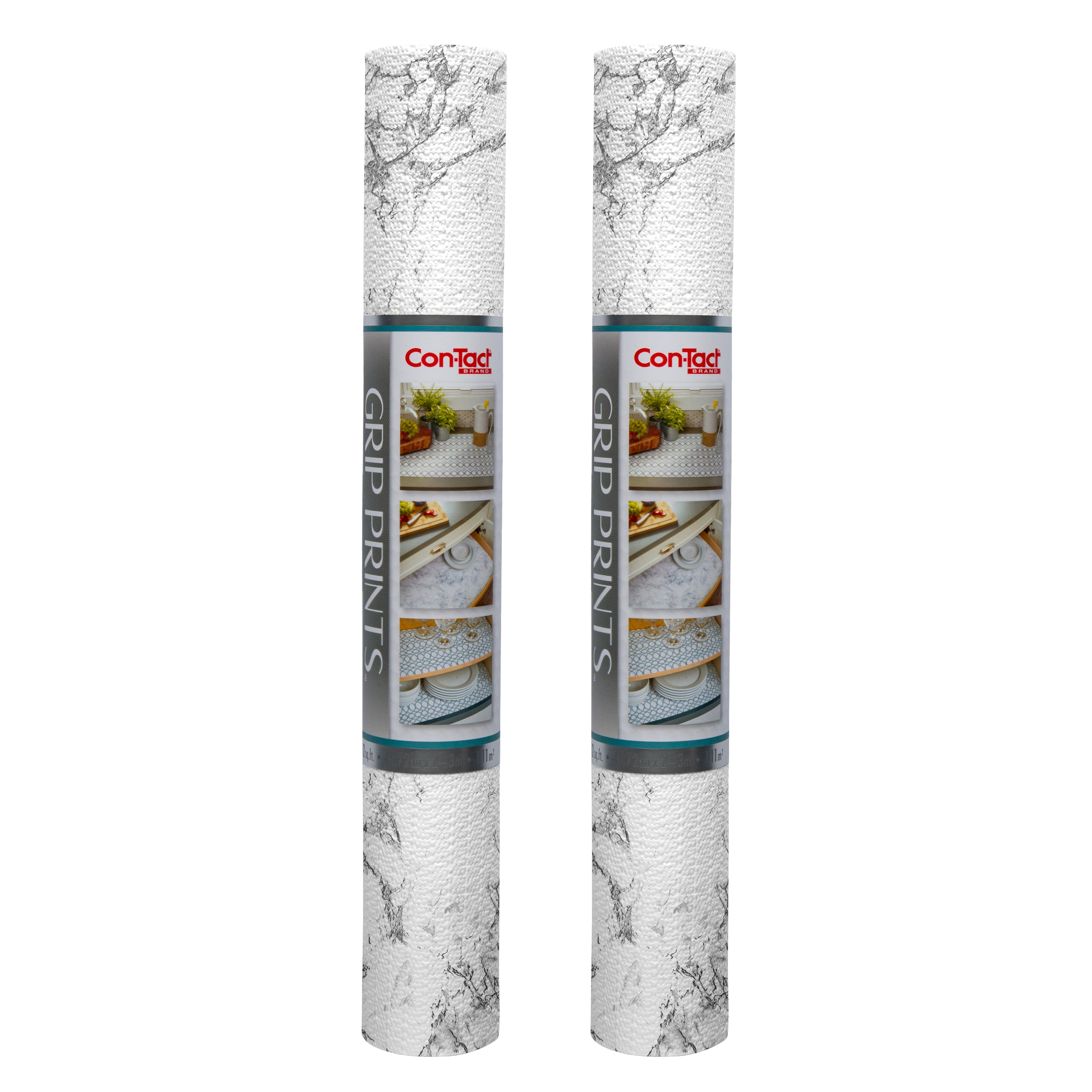 Con-Tact 08F-C8A53-2RAZ 18-Inches x 8-ft White Marble Shelf liner