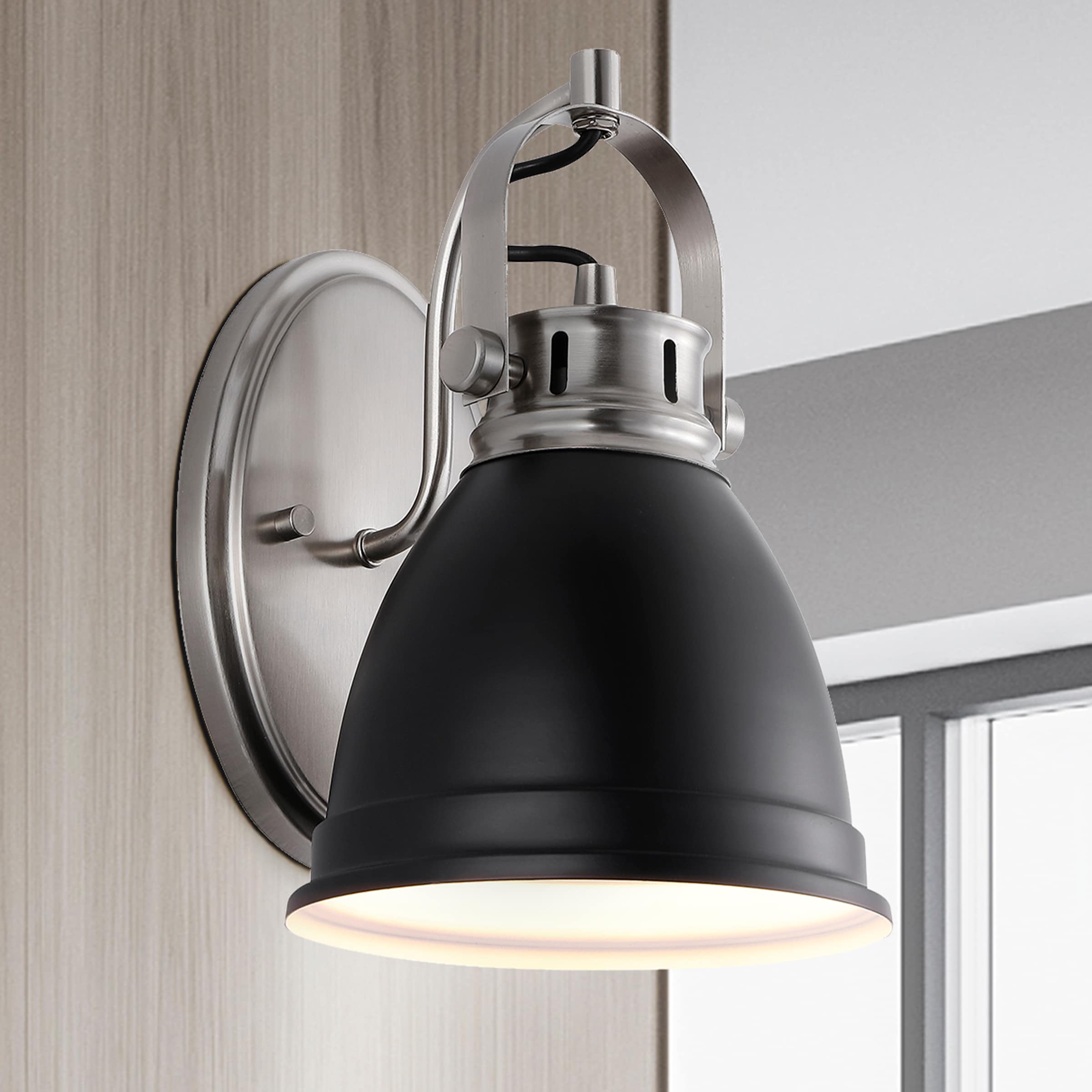 JONATHAN  Y JYL1114A Phineas Iron Farmhouse Bohemian 7-in 1 -Light Satin Black Coastal Vanity light