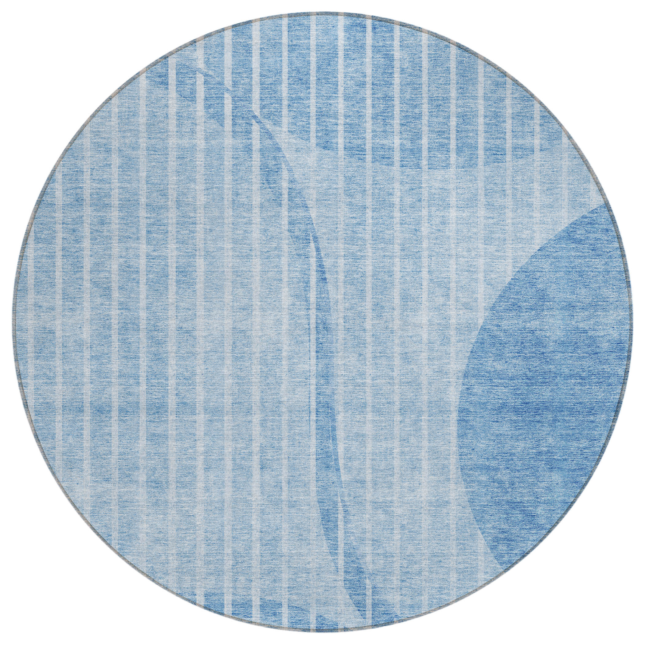 Addison Rugs ACN723BU8RO Chantille ACN723BU 8 x 8 (ft) Polyester Blue Round Indoor/Outdoor Geometric Machine washable Area rug