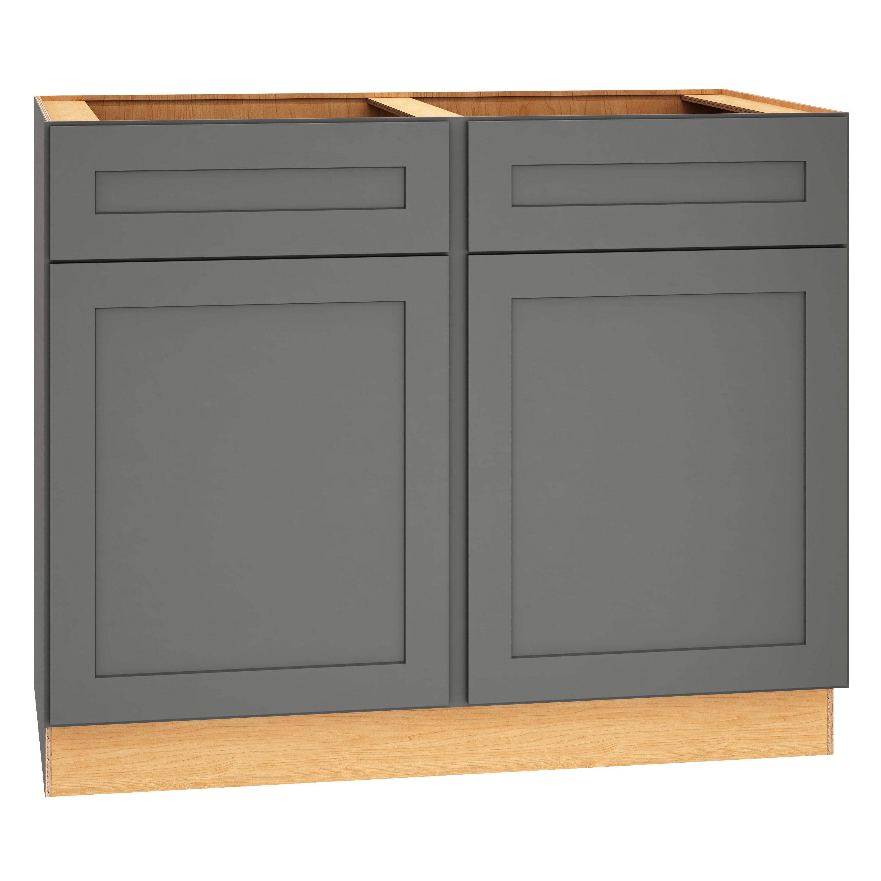 Diamond Express Jamestown 42-in W x 34.5-in H x 24-in D Moonstone Gray Sink Base Fully assembled Plywood Cabinet (Recessed Panel Shaker)