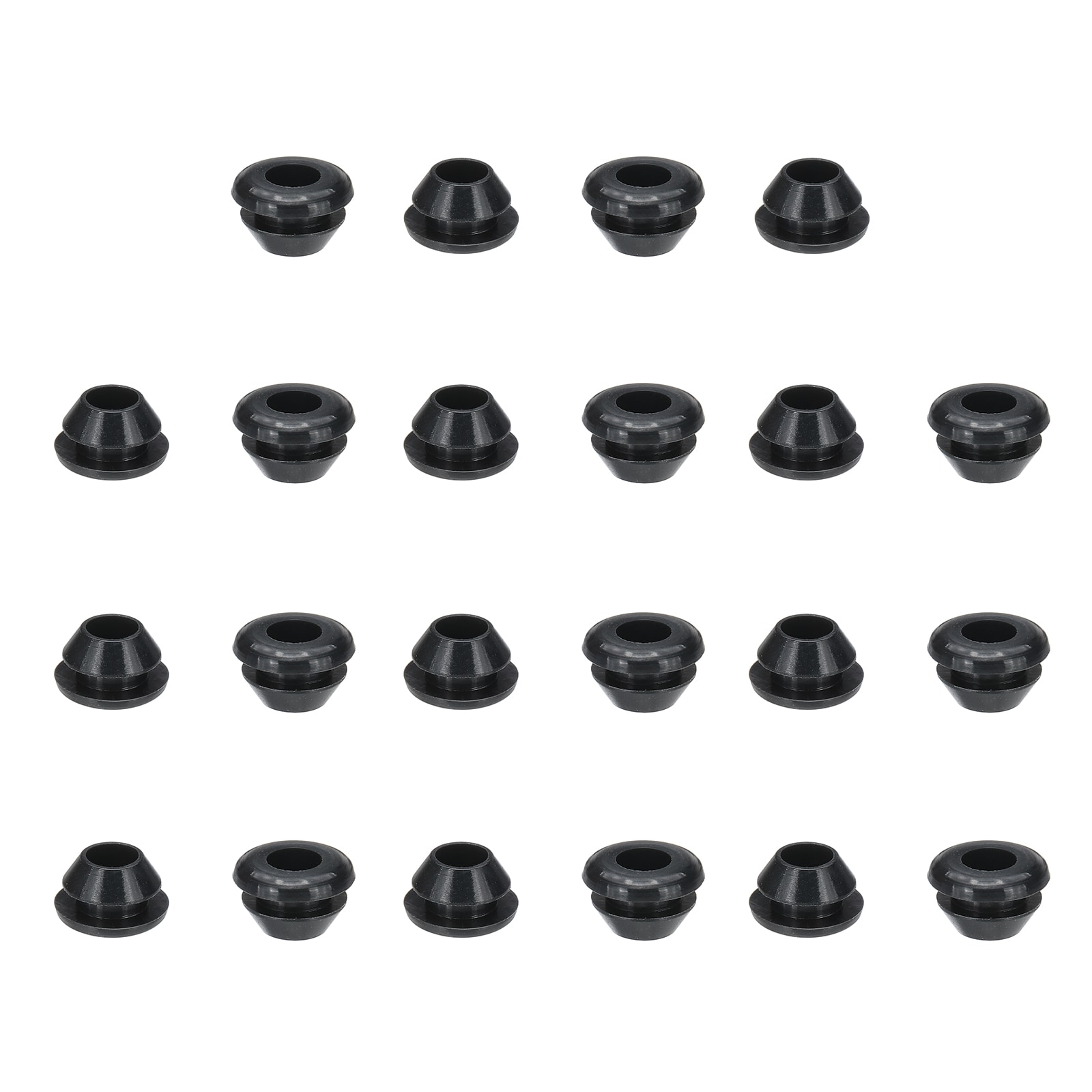 PATIKIL Silicone Rubber Grommets 22 Pcs 1/4inch(7mm) Drill Hole 3/16inch(5mm) Inner Dia. Top Hat Wire Gasket Rubber Hole Plug for Wiring Irrigation System Firewall Black #S26072800UX5820