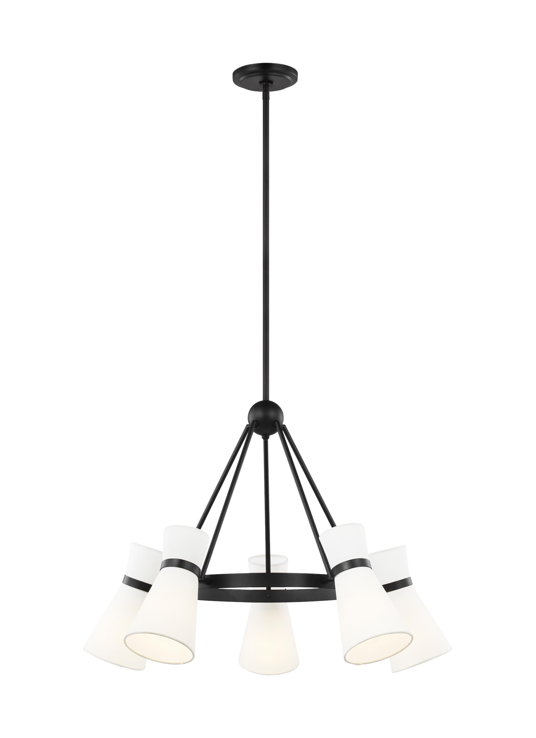 Generation Lighting 3190505EN3-112 Clark 5 -Light Black Modern/contemporary For Use in Bedrooms, Dining Rooms, Foyers, Kitchens, Living Rooms Chandelier