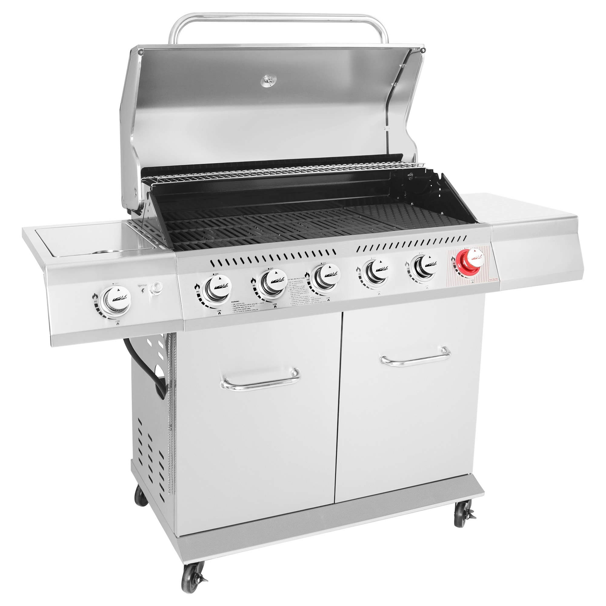 Royal Gourmet Stainless Steel 6-Burner Liquid Propane Gas Grill with 1 Side Burner GA6402S Sansujyuku sansujyuku.com