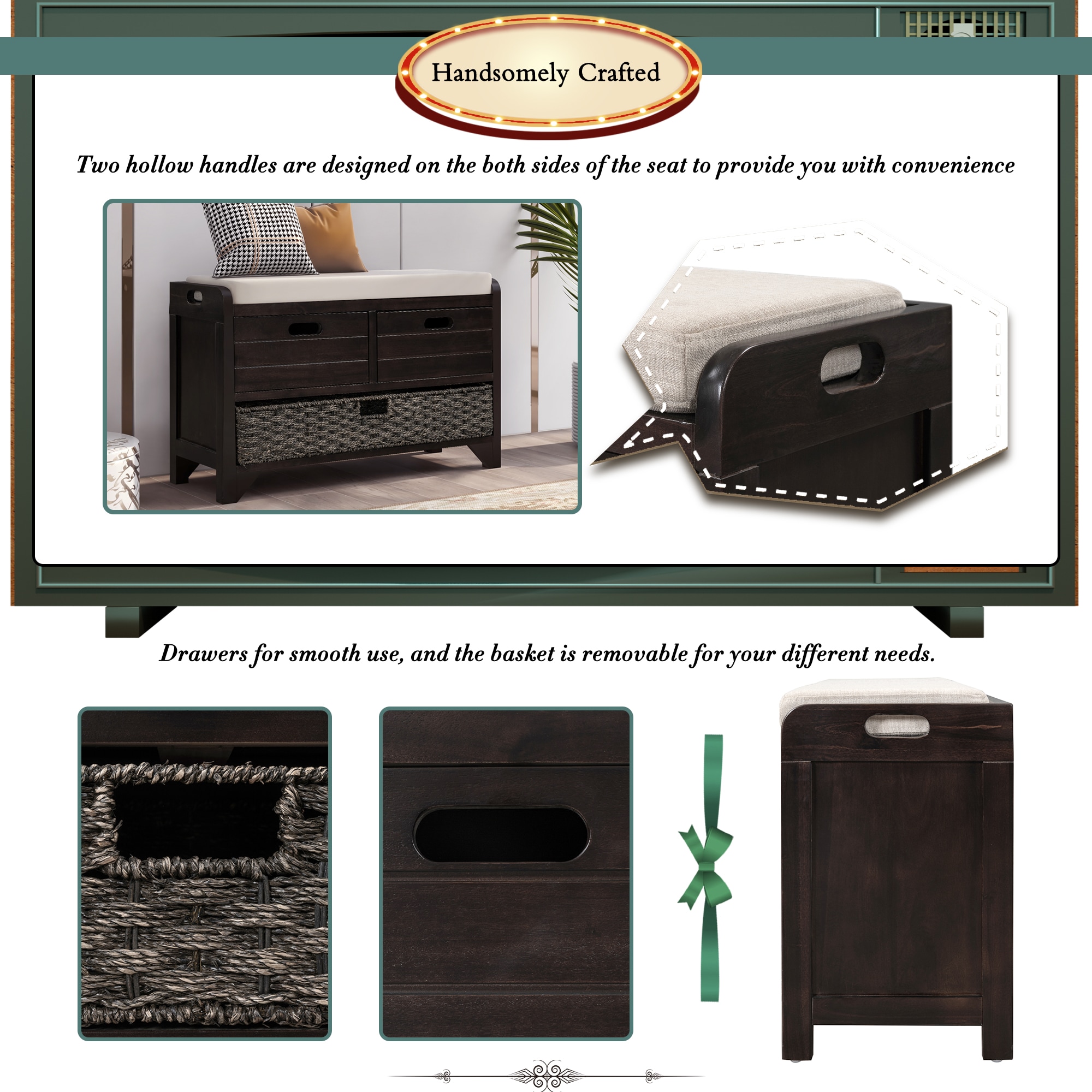 ModernLuxe WF199578AAB bench - View #5