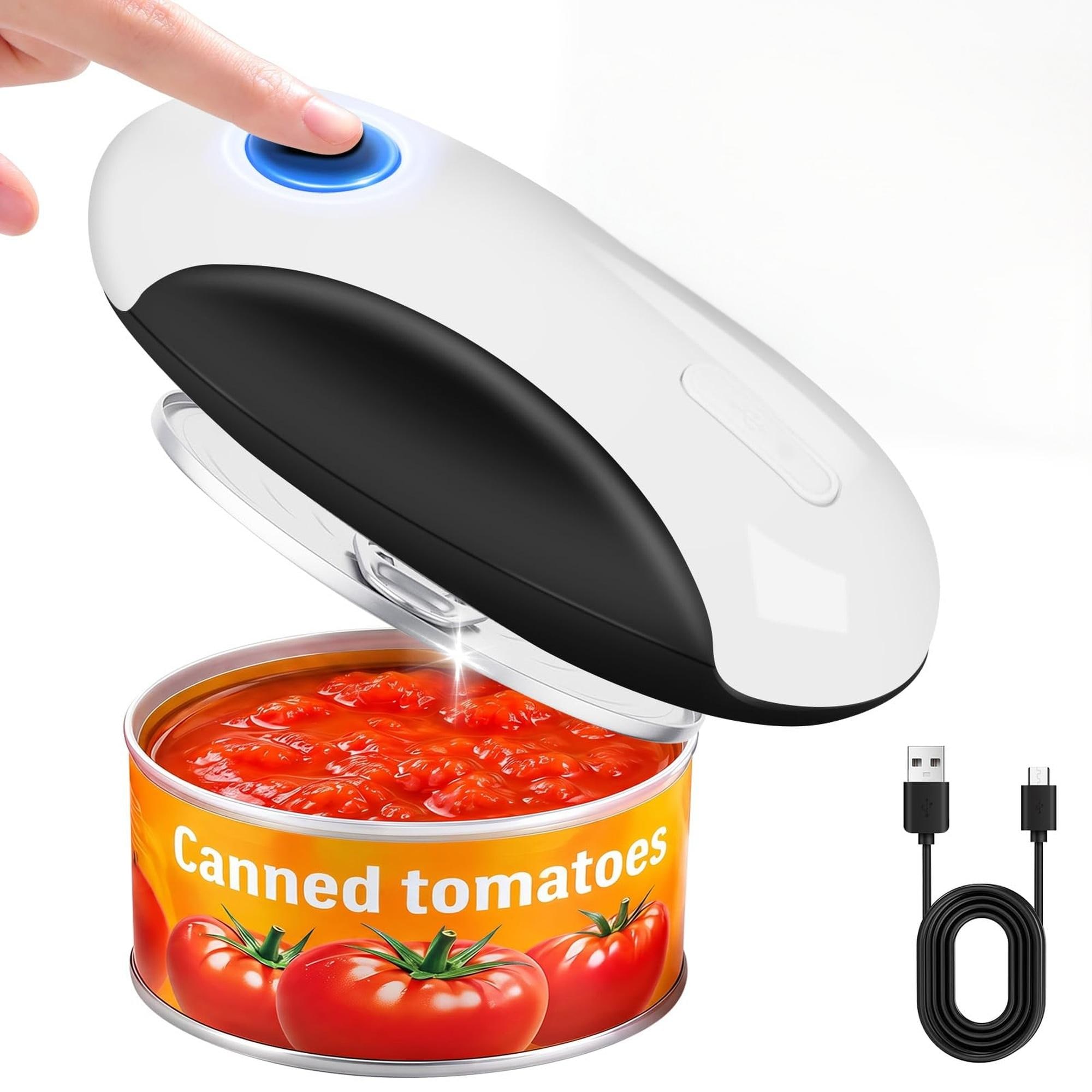 Wudkey Black and White ABS Electric Can Opener USB-C Rechargeable One Touch