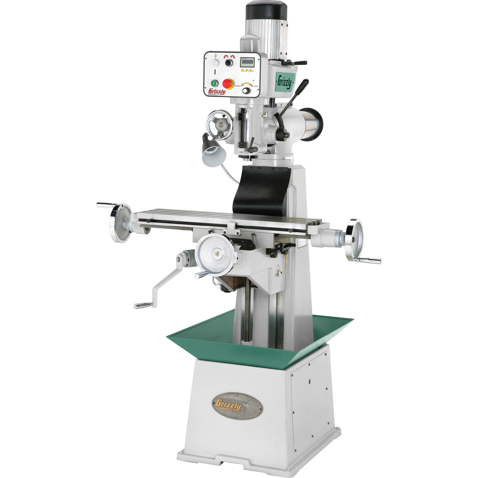 Grizzly G0695 Variable-Speed Knee Mill w/ Ram Head 15 -Amp Variable -Speed Floor drill press