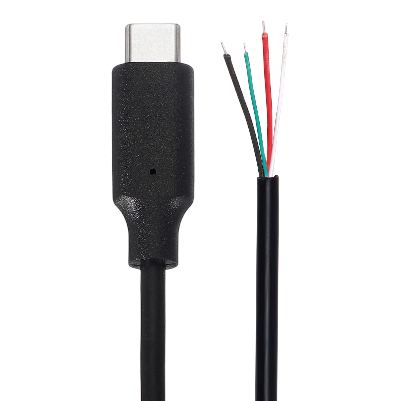 Unique Bargains - 0.3M/1Ft Type C Male Plug Bare Wire Pigtail Cable 20AWG 12V 5A USB C Plug to 4 ...