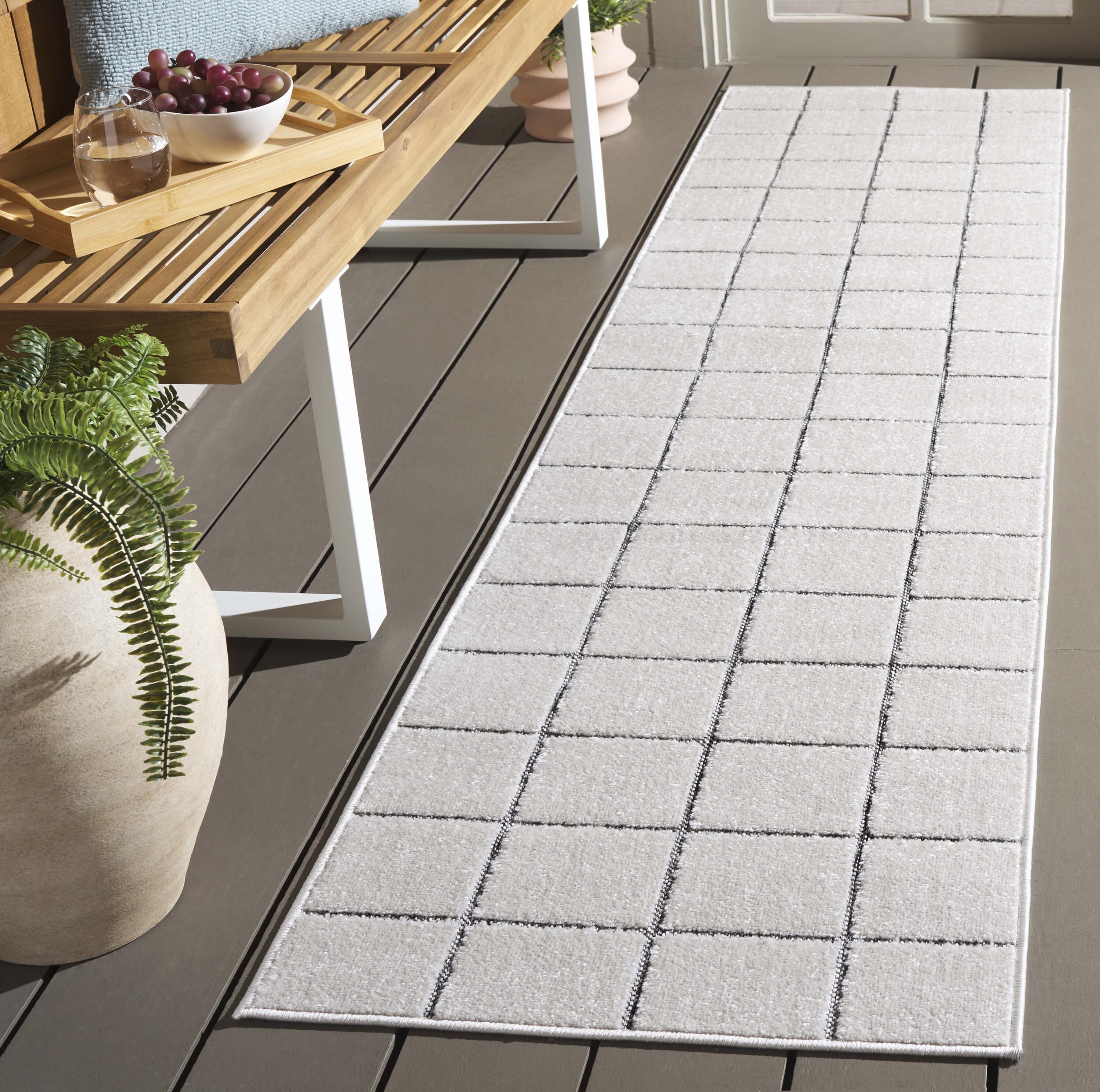 Stella 108B Ivory/Grey 2 x 8 Rectangular Runner rug