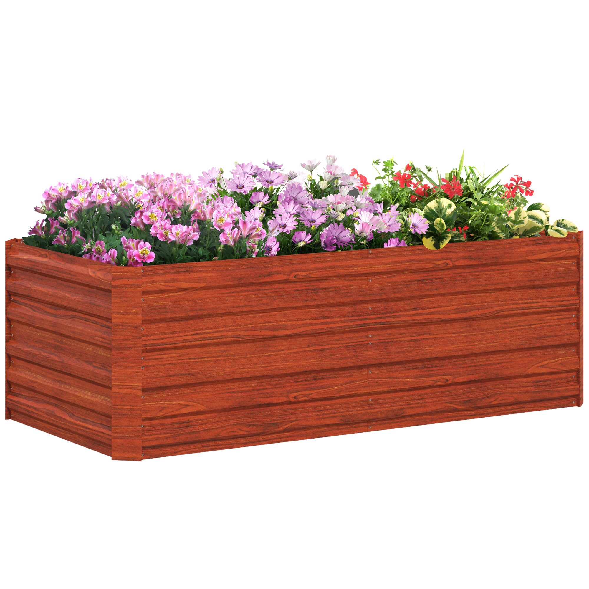 Zeus & Ruta BL04RGB-15 32.61-cu ft 35.5-in W x 70.75-in L x 23.25-in H Brown Metal Raised Garden Bed