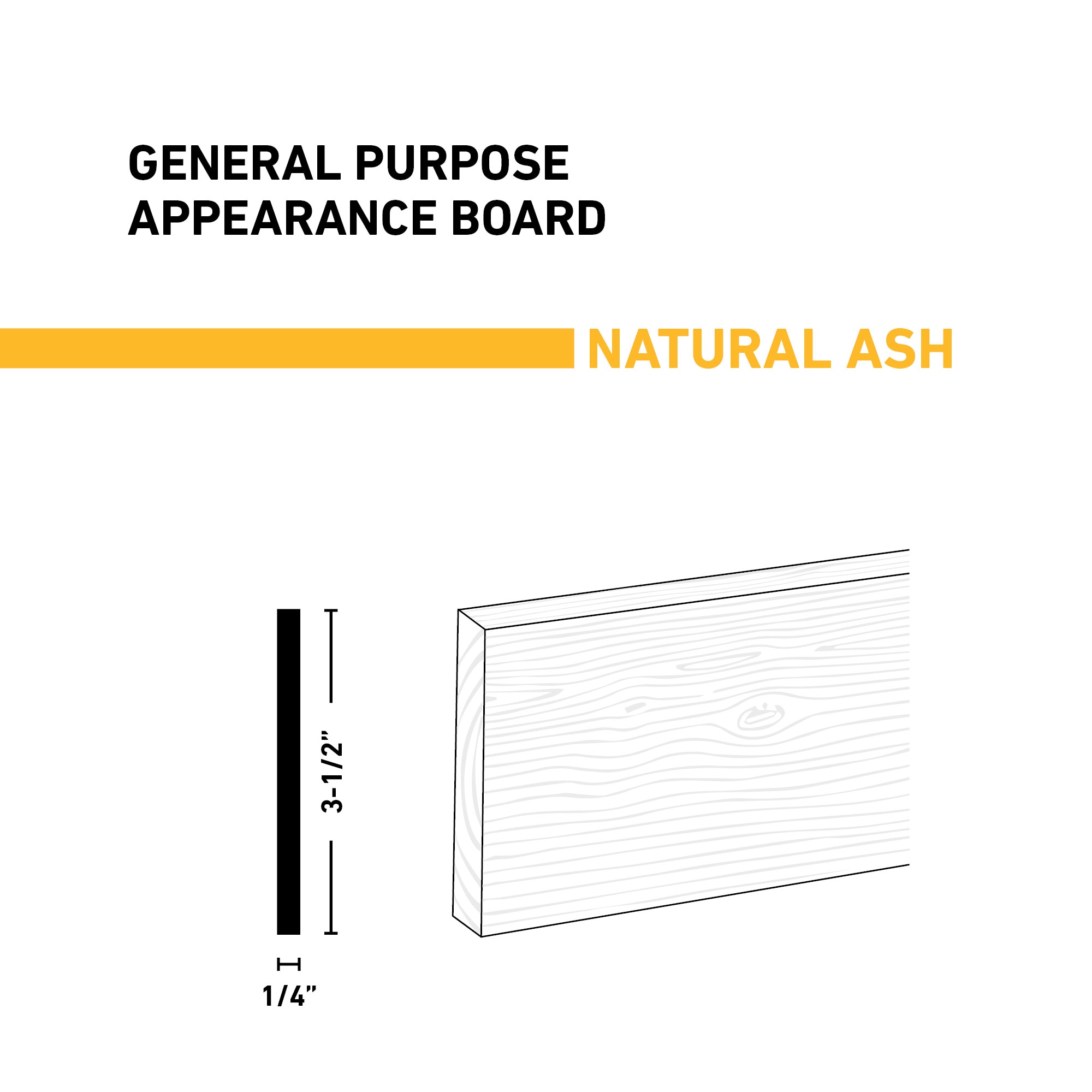 Ornamental Mouldings BRDNAT 1-4X4X2ASH Appearance-Boards - View #2