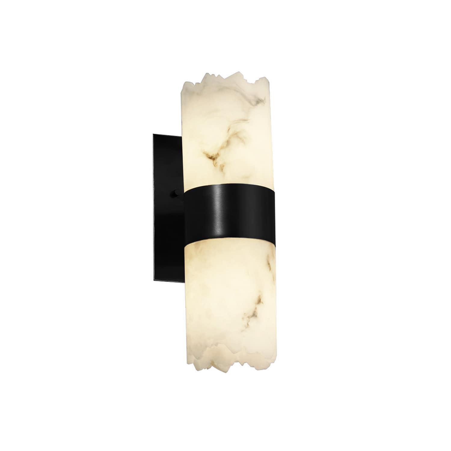 Justice Design Group FAL-8762-12-MBLK LumenAria 5-in W 2-Light Matte Black Transitional Wall Sconce