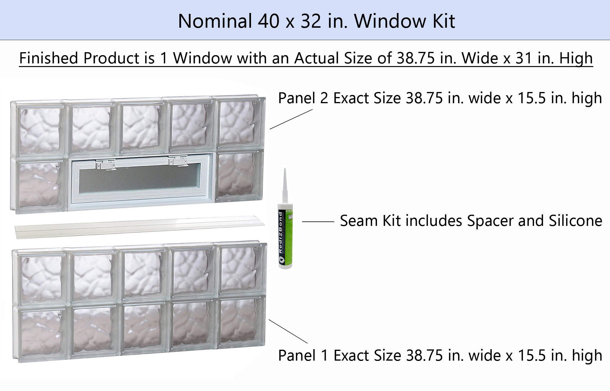 REDI2SET V4032DC Glass-Block-Windows - View #2