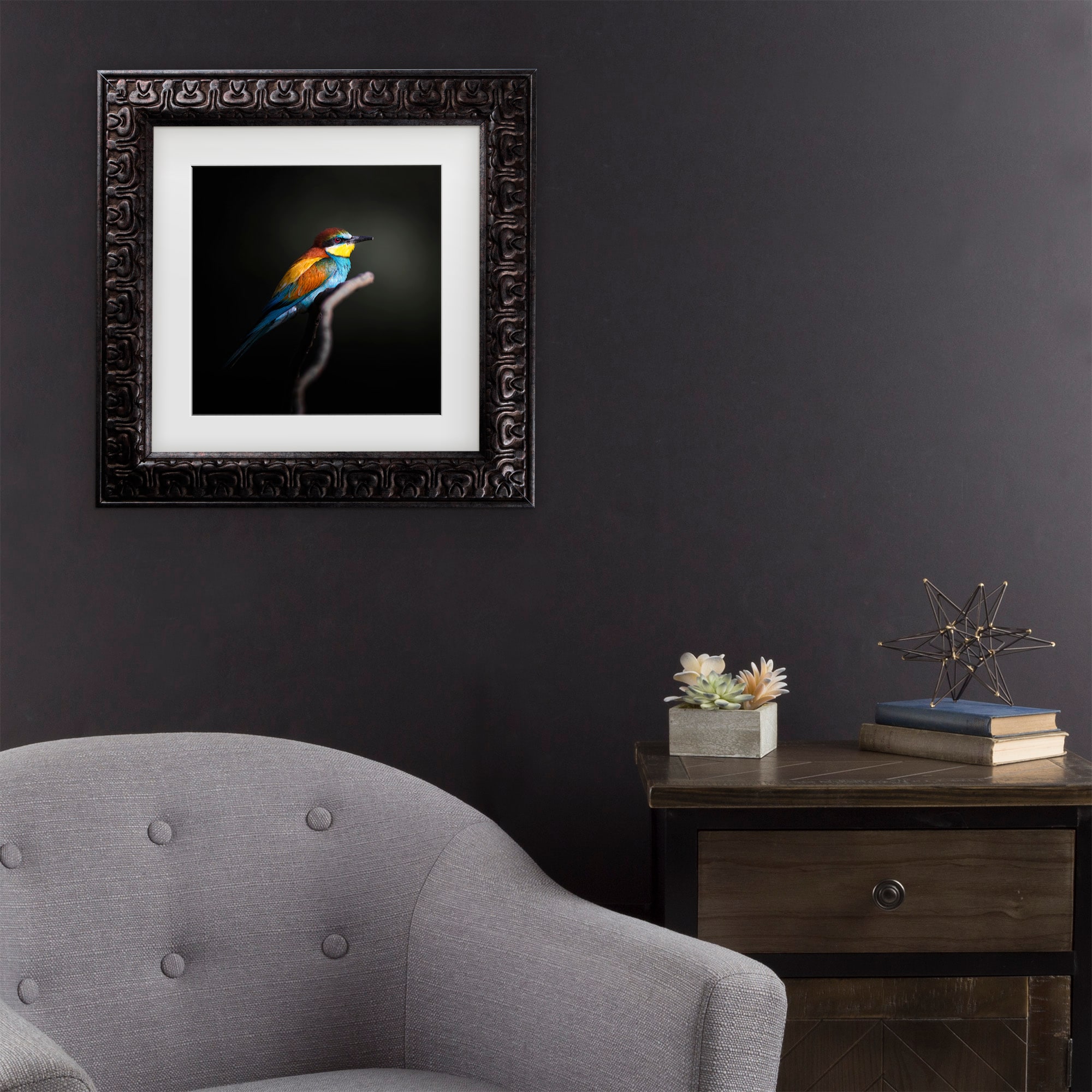 Trademark Fine Art 1X10946-DG1616MF Colorful Darkly Fegari Dark Gold Frame Wood Framed 16-Inches H x 16-Inches W Modern Canvas Print