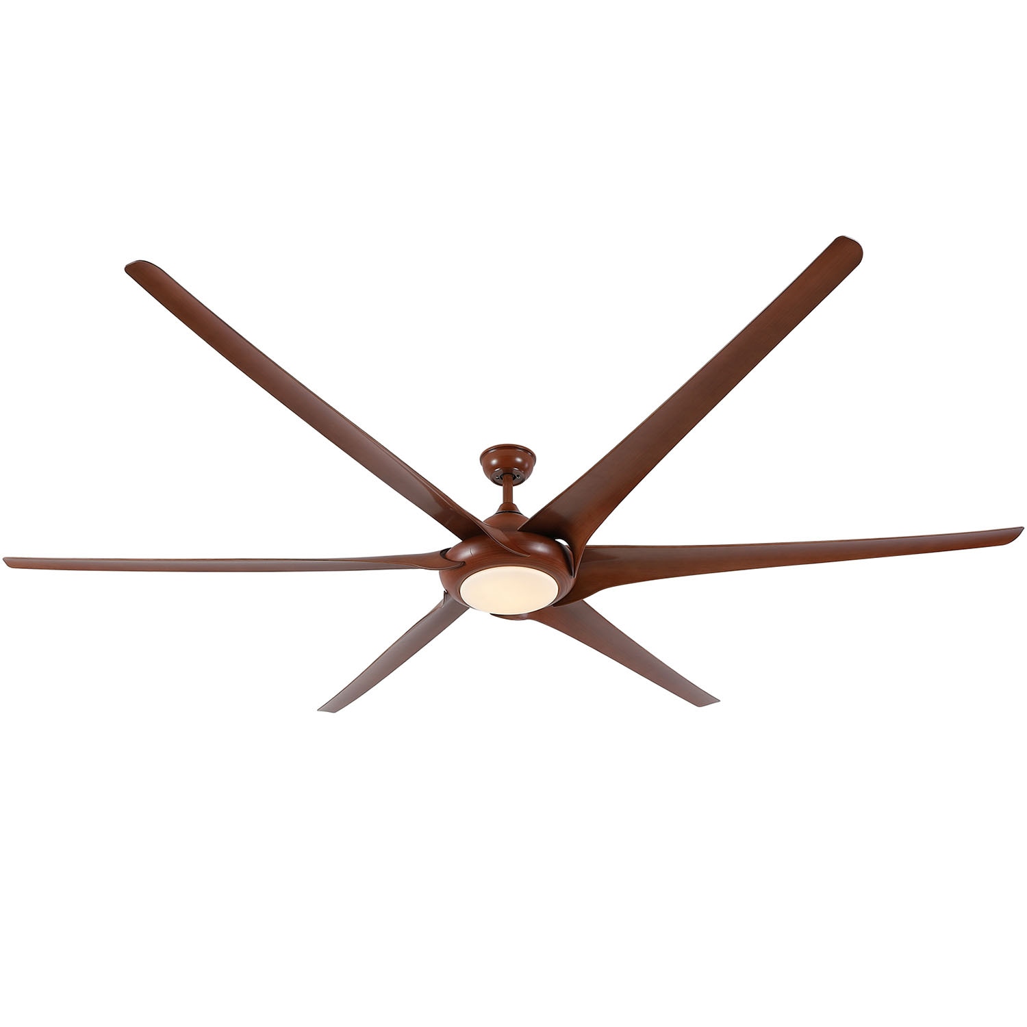 SINOFURN SYB510007BN 100-Inches Brown with Brown Blades Color-Changing Integrated LED Fixture Indoor Downrod mount Standard Ceiling Fan Light kit compatible and Remote ( 6 -Blade)