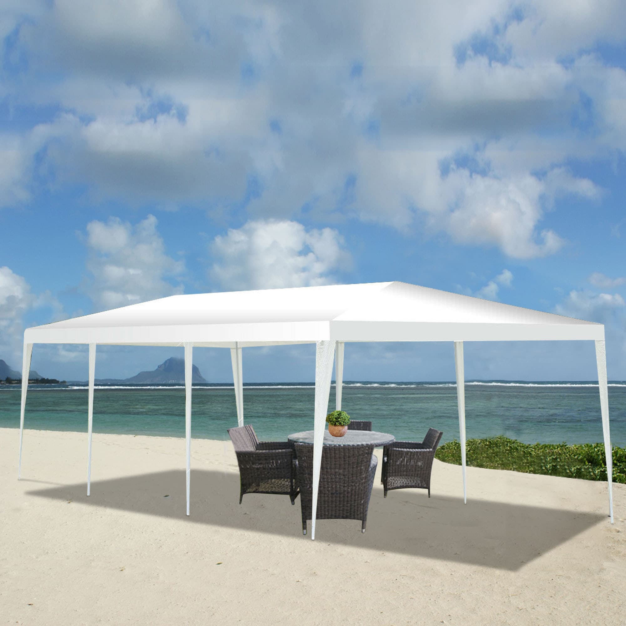 Forclover 30-ft X 10-ft Rectangle White Party Canopy HYFE-3934 At Lowes.com