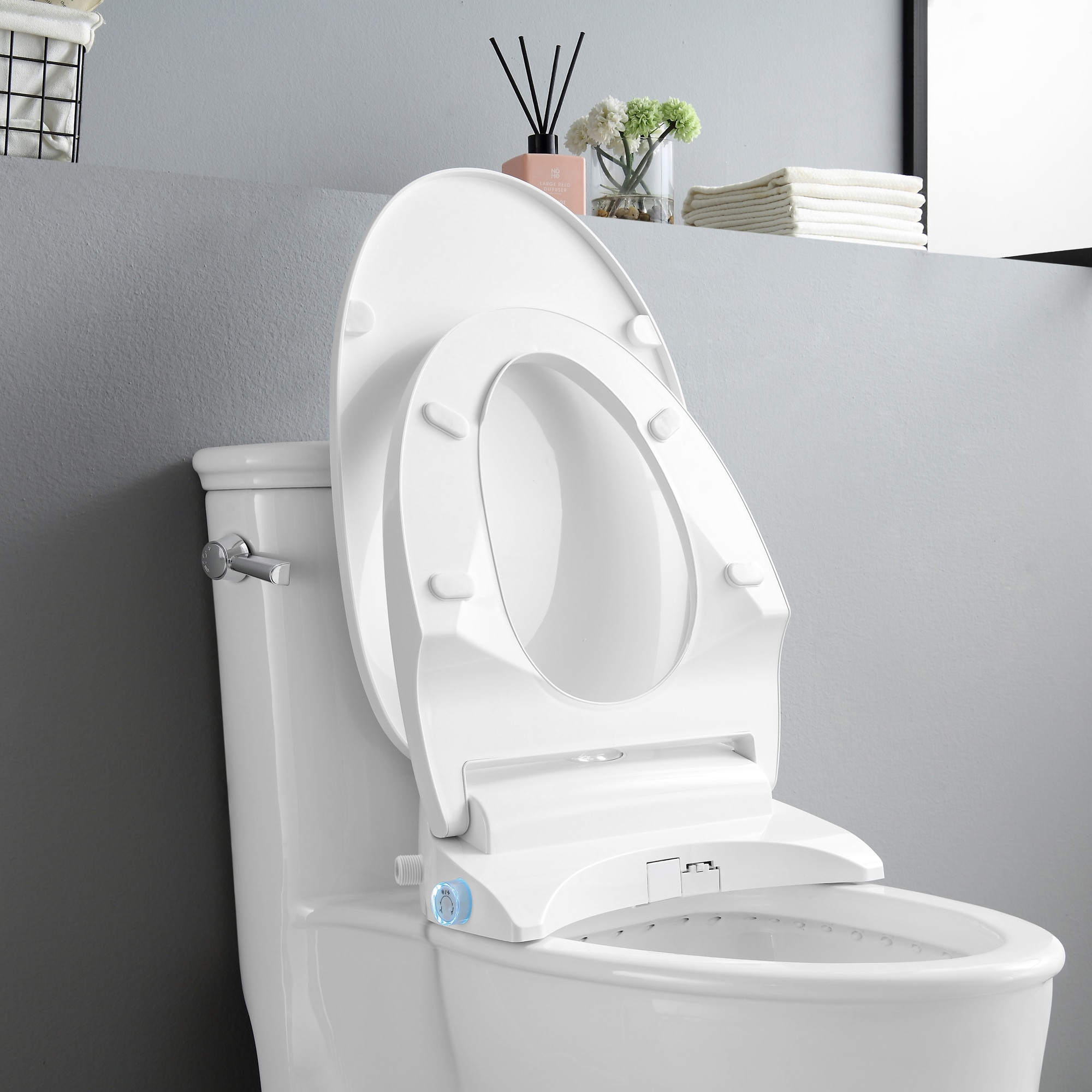 Volta White Elongated Dual Flush Smart Toilet with Bidet