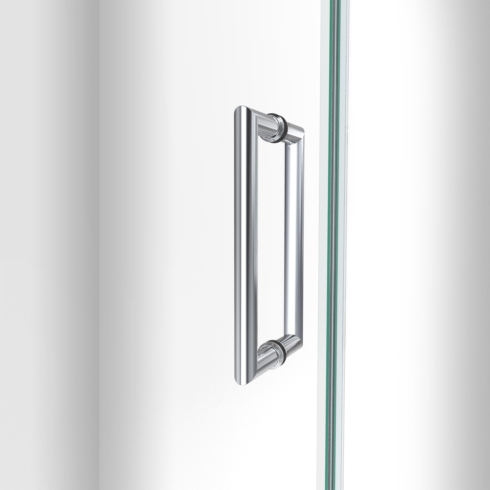Unidoor-LS 55" Black Frameless Hinged Shower Door with ClearMax Glass