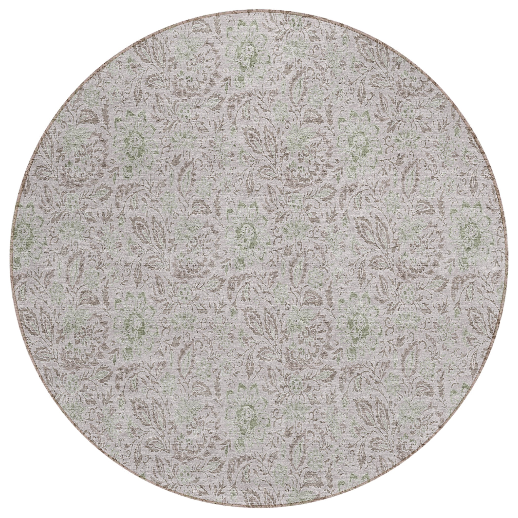 Addison Rugs ACN660TP8RO Chantille ACN660TP 8 x 8 (ft) Polyester Teal Round Indoor/Outdoor Geometric Machine washable Area rug