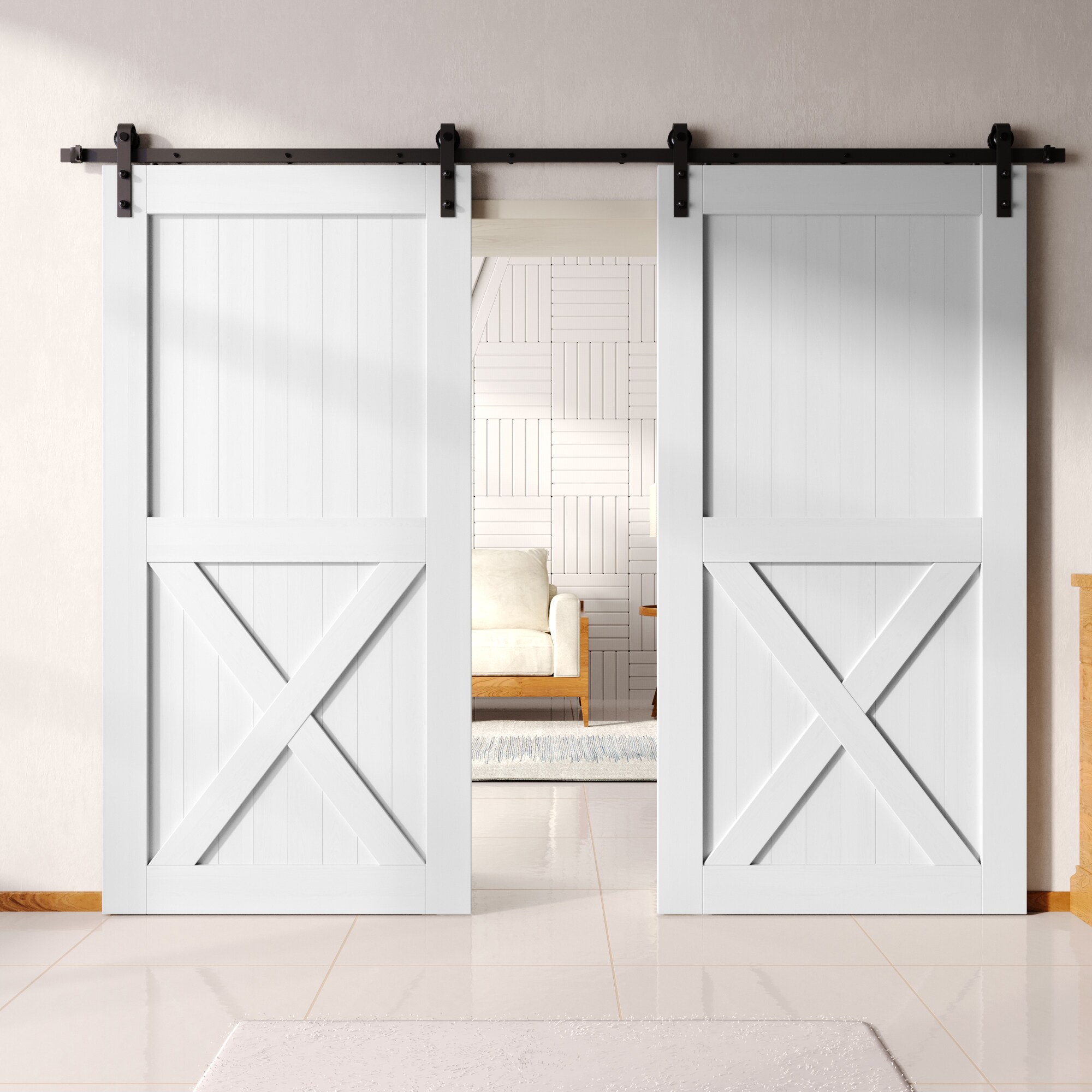 HOMACER YT2TGH180C-4296-X-WH Barn-Doors - View #8