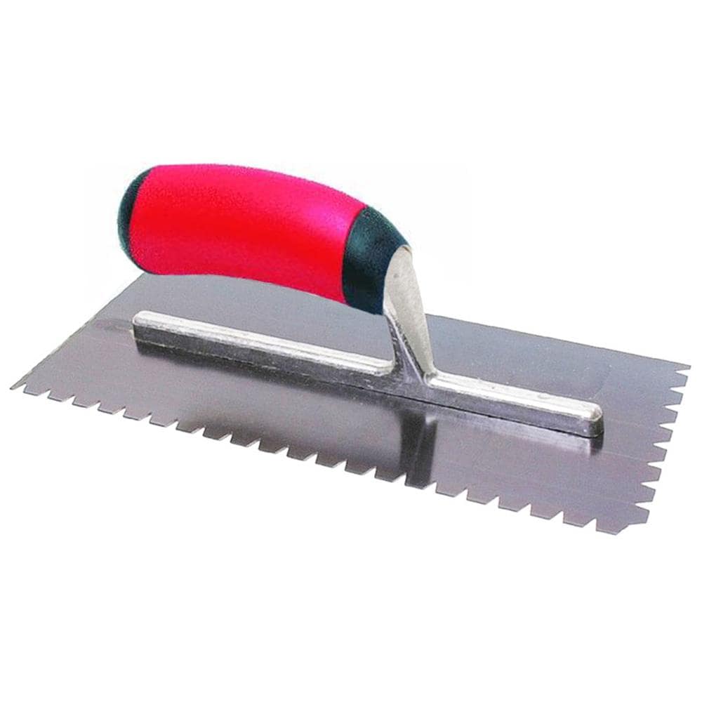 Marshalltown NT683 1/4-in x 5/16-in x 1/16-in Tempered Steel V-notch Ceramic Floor Trowel