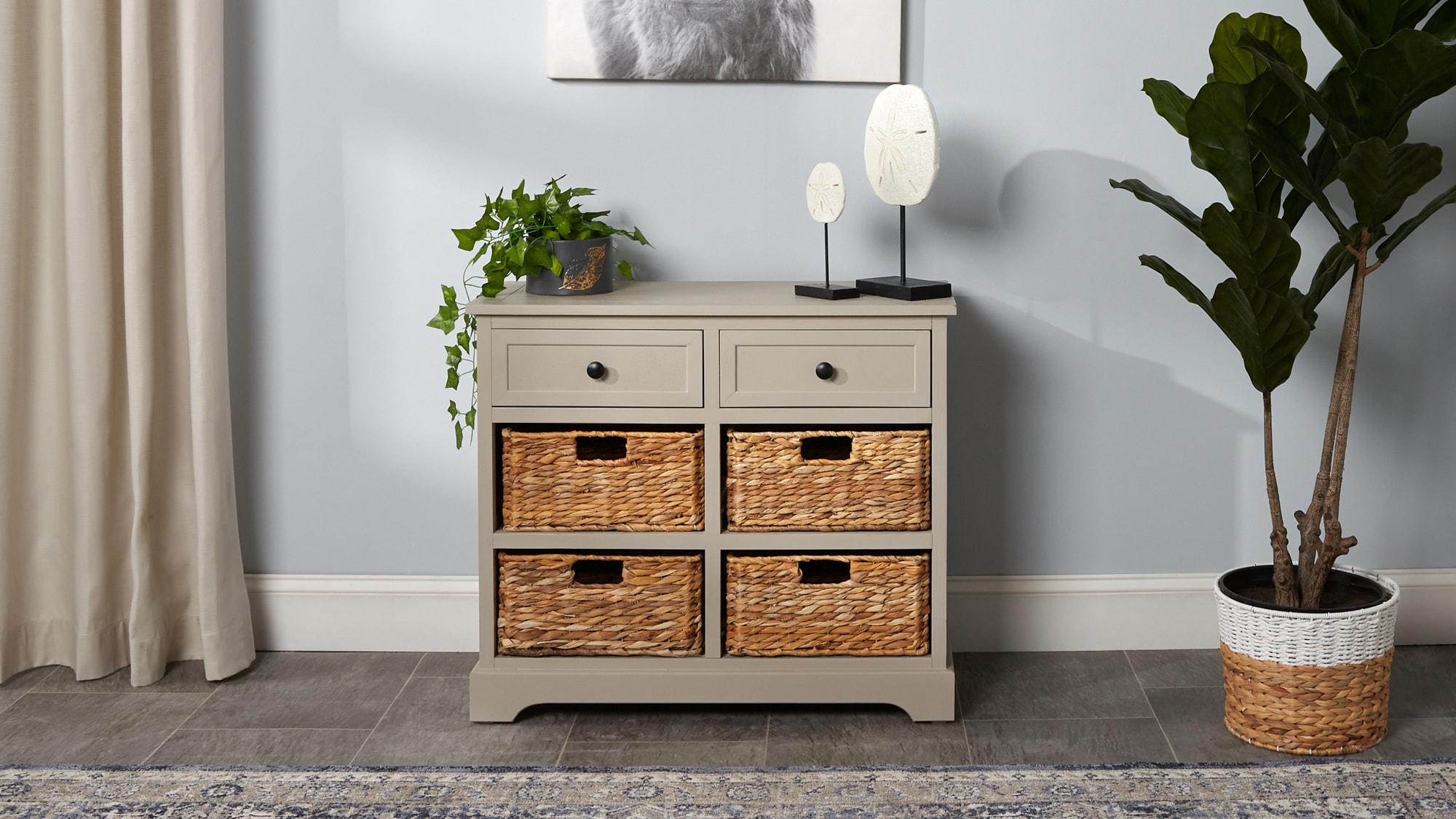 Safavieh Herman Storage Unit with Wicker Baskets