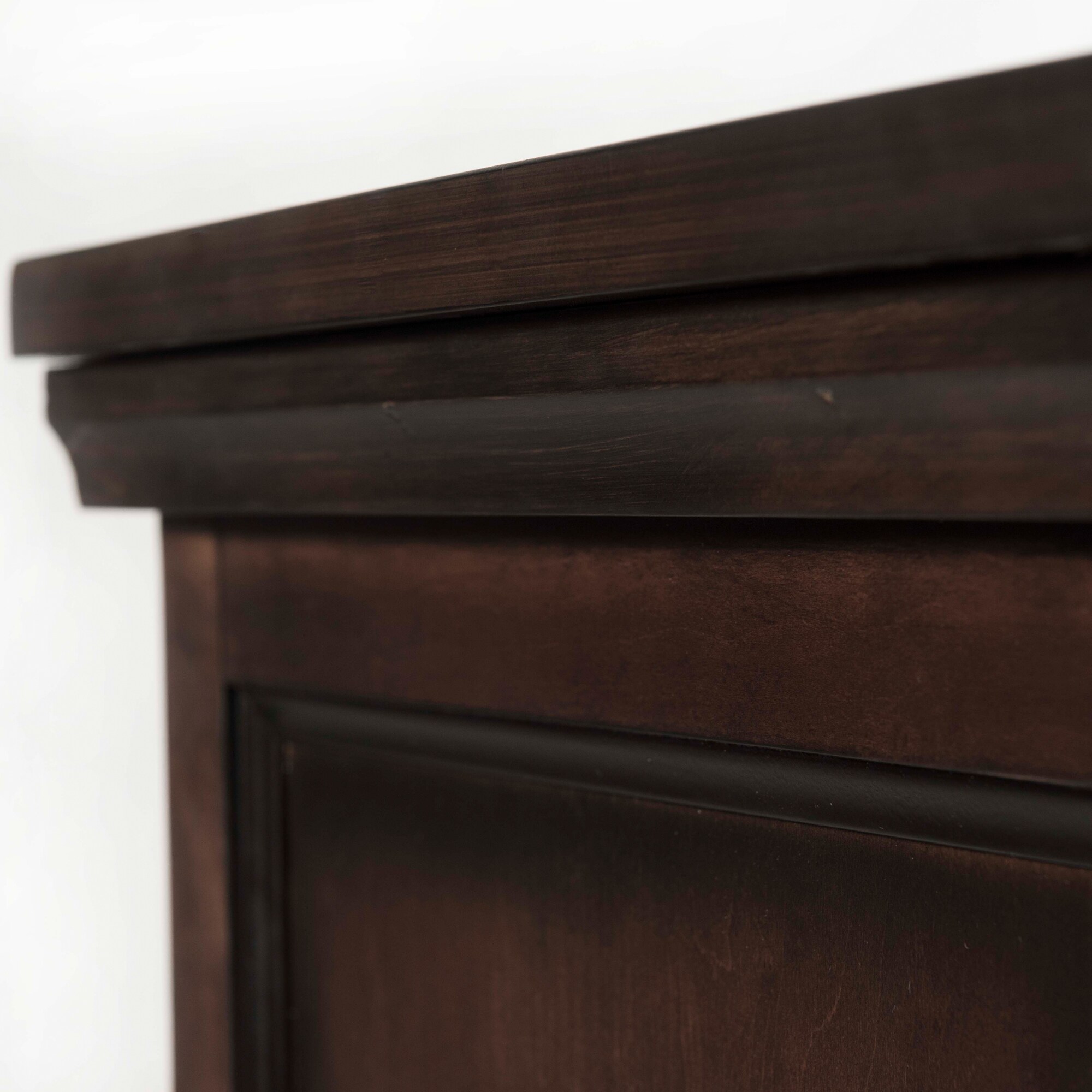 King Cherry Walnut Wood Storage Bed with Headboard and Drawers