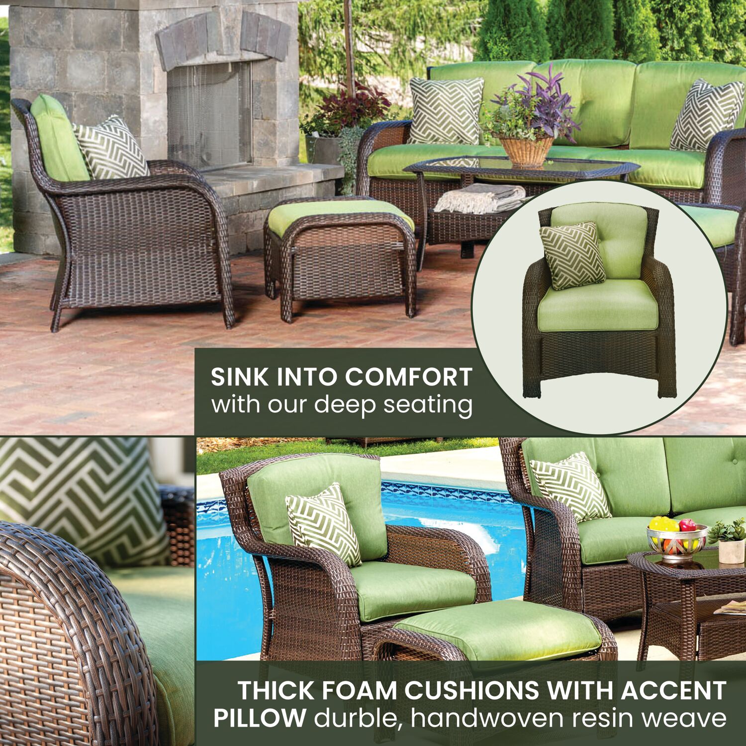 Hanover STRATH6PC-S-GRN Patio-Conversation-Sets - View #5
