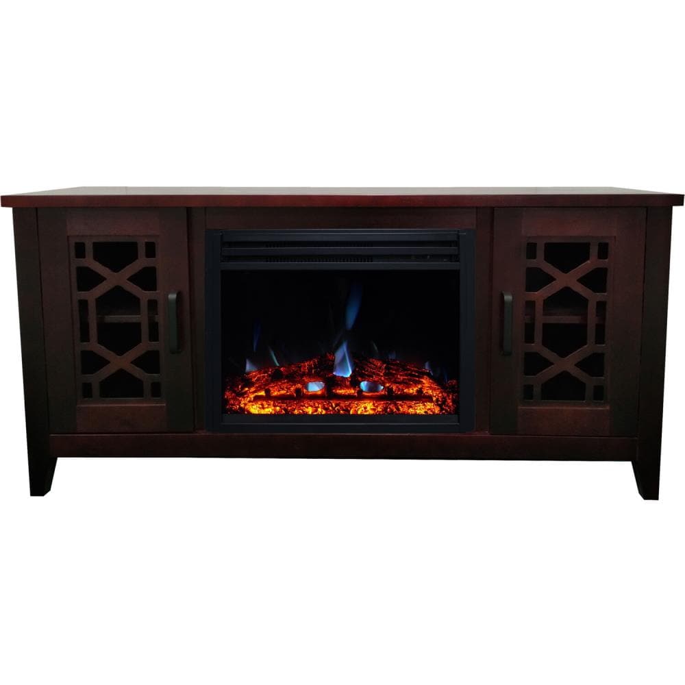 Cambridge CAM5414-1MAHLG3 55.9-in W Mahogany Fan-forced Electric Fireplace