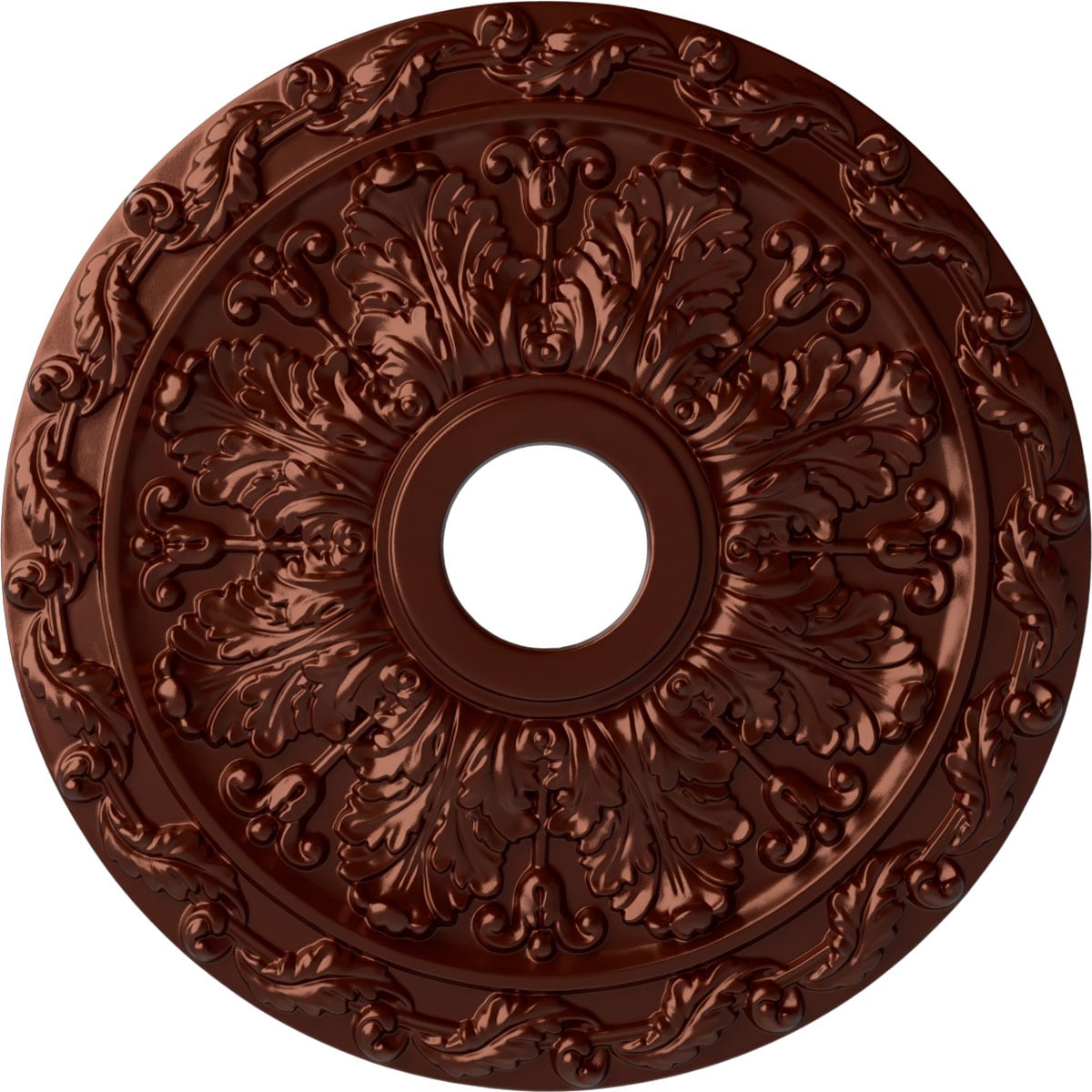 Ekena Millwork CM19SPACS Spring Leaf 19.875-in W x 19.875-in L Painted Antique Copper Polyurethane Whole Ceiling Medallion