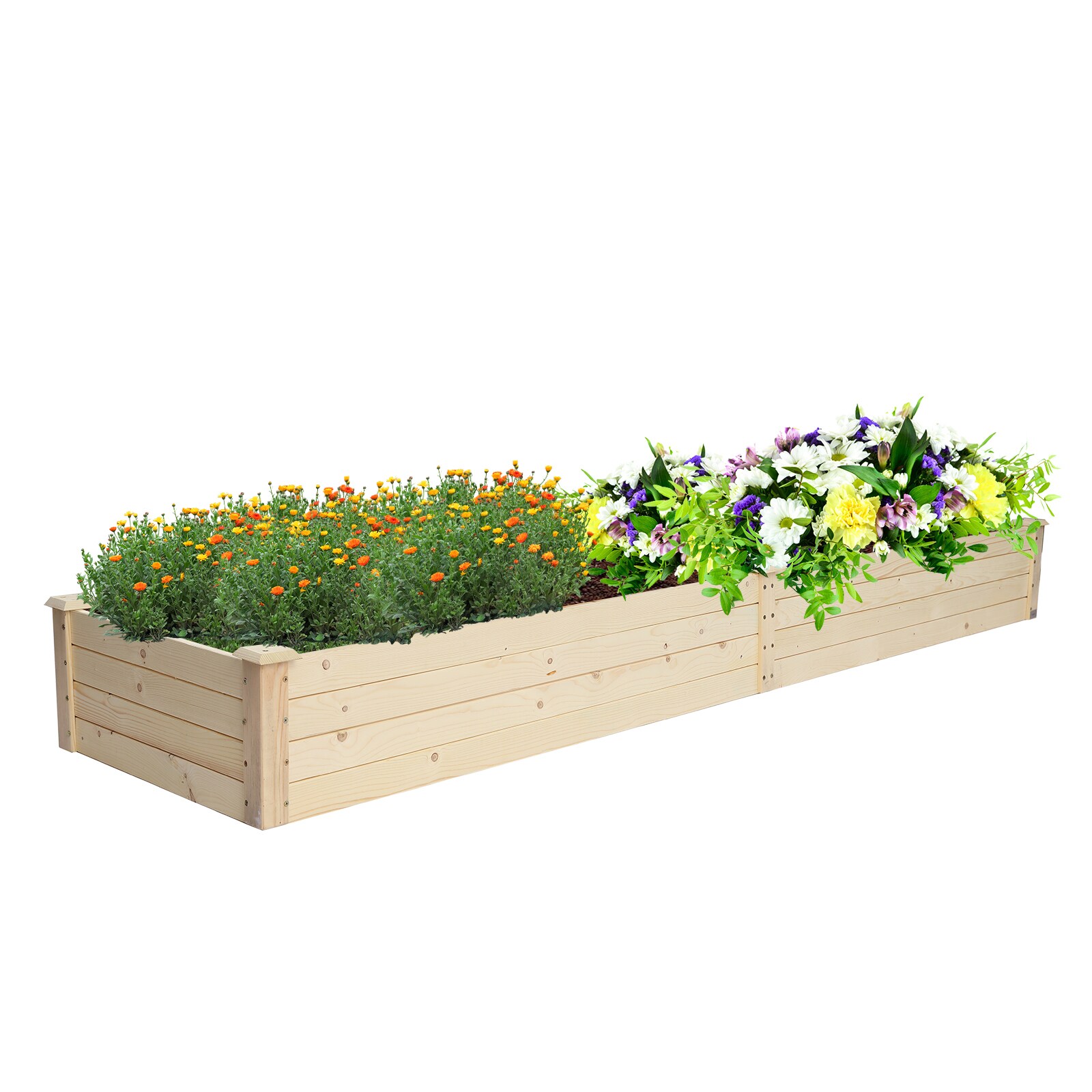 Winado 870209515380 24.02-in W x 96.06-in L x 10.04-in H Natural Wood Raised Garden Bed